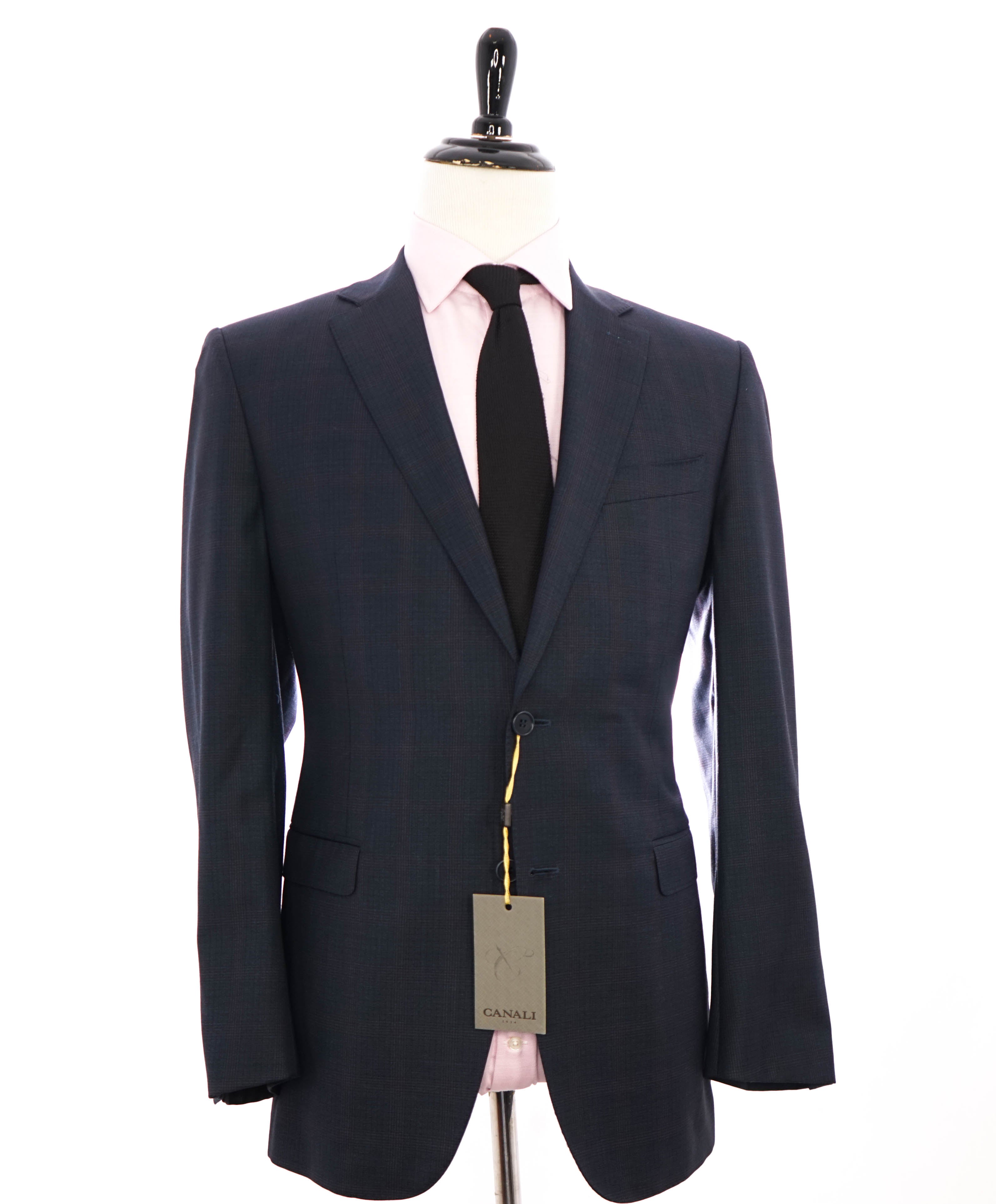 $1,895 CANALI - Blue & Purple Plaid Check Blazer - 44R