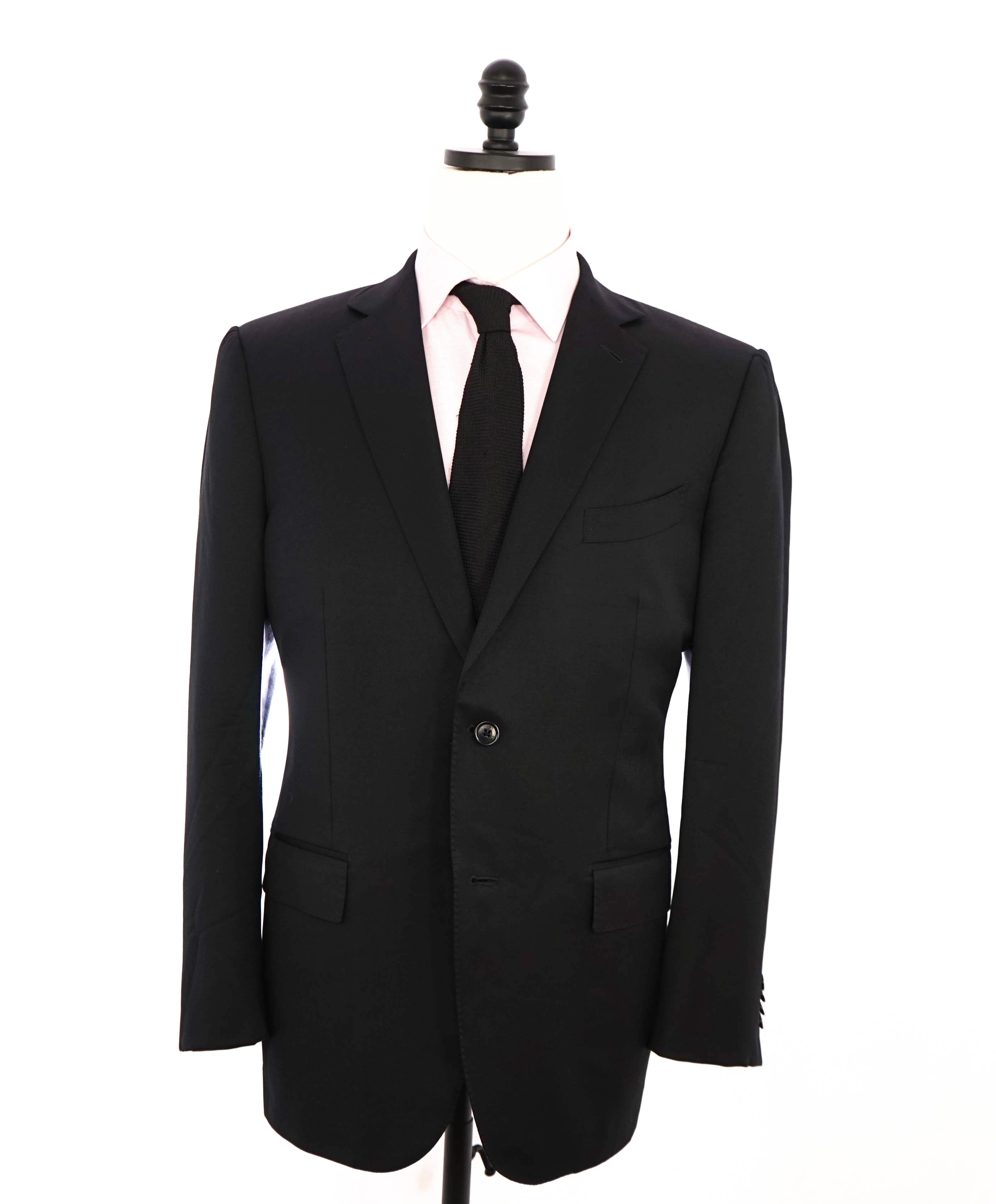 $2,895 ERMENEGILDO ZEGNA- “MICRONSPHERE” Black Solid Blazer- 42S