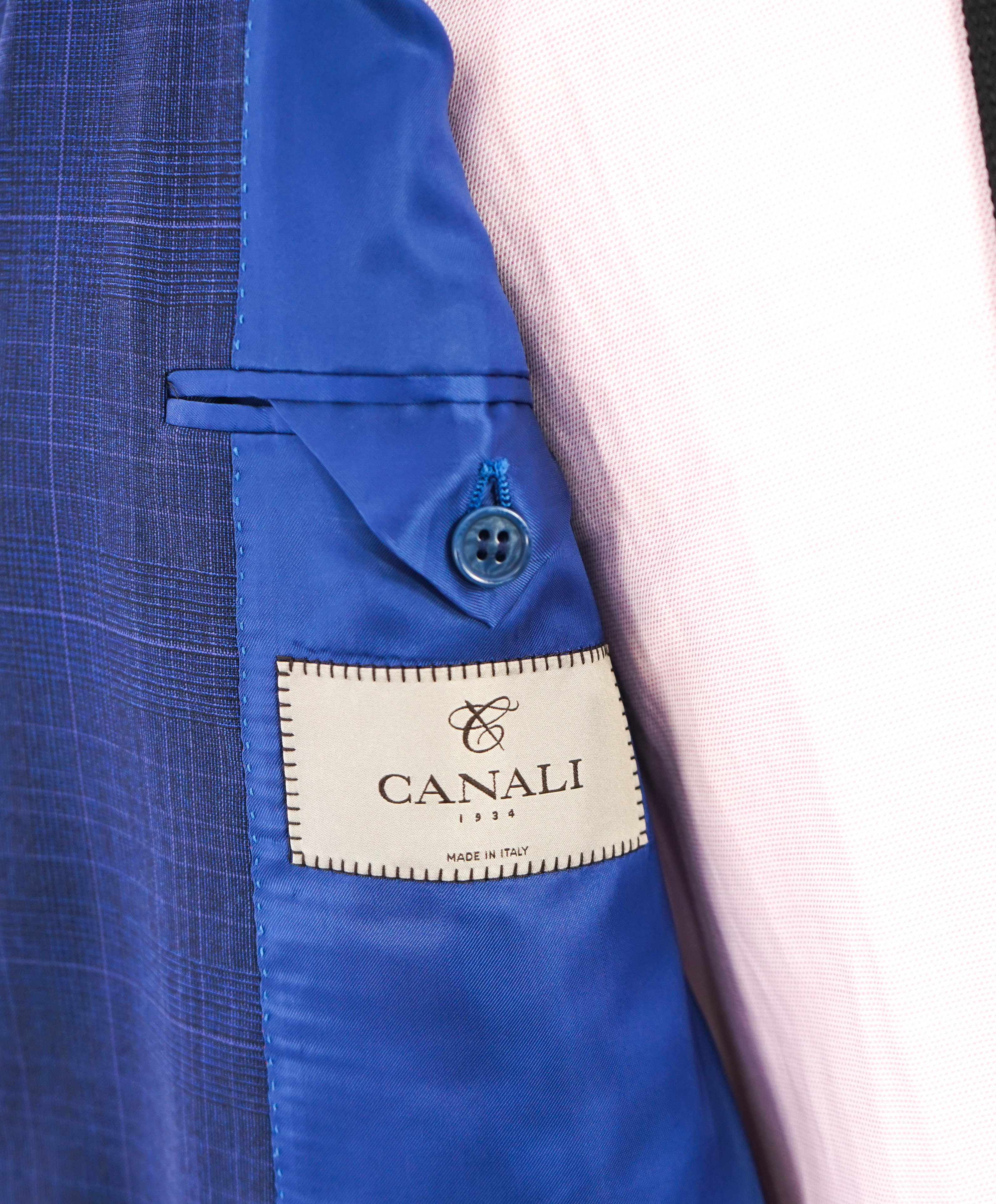 $1,895 CANALI - "IMPECCABILE" Blue Plaid Check Bold Blazer - 42R