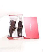 $850 SALVATORE FERRAGAMO - “GRANDIOSO" Gancini Bit Loafer Brown Suede Leather - 6 EE