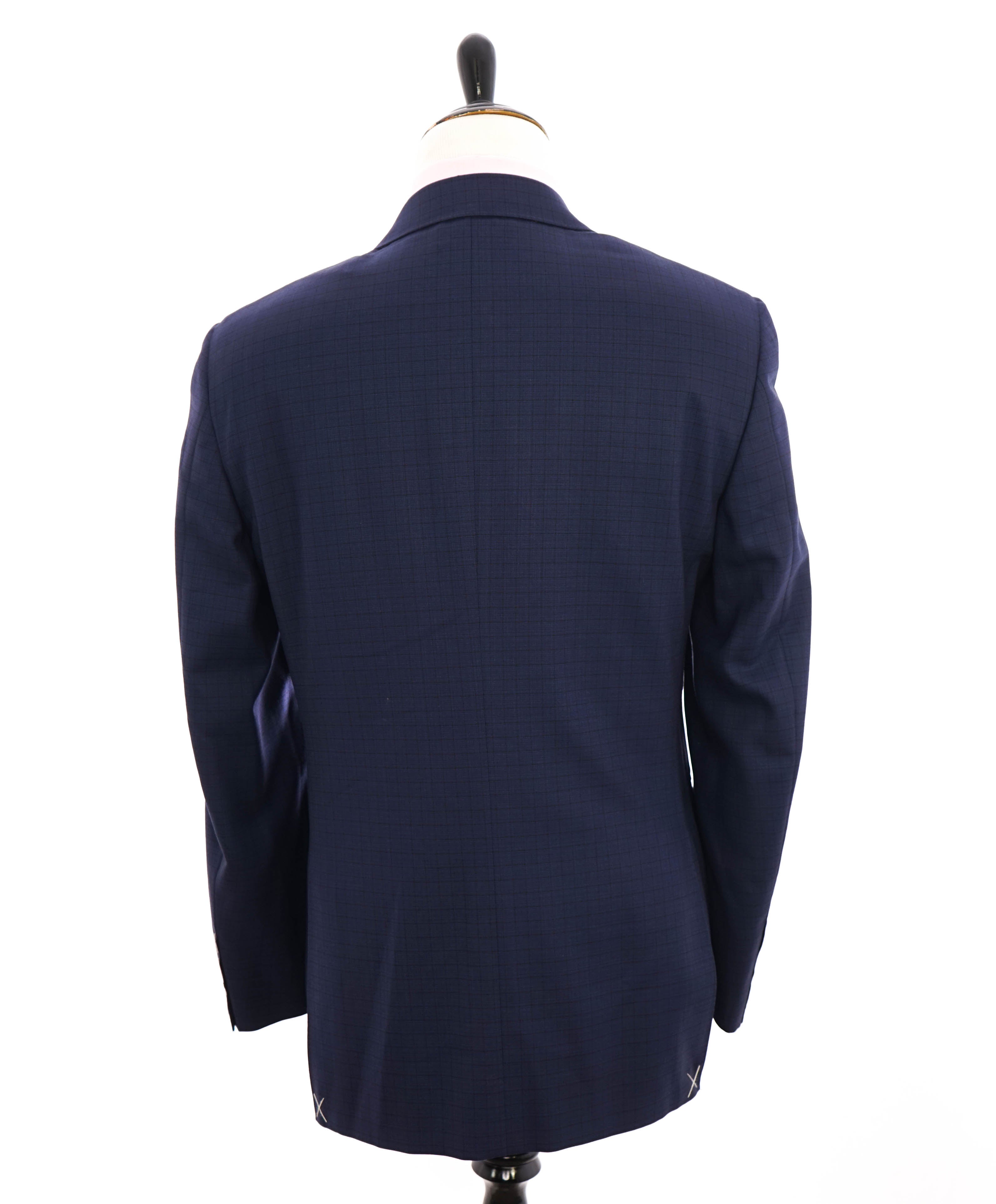 $1,895 CANALI - "IMPECCABILE" Navy Blue Gingham Check Blazer - 44R