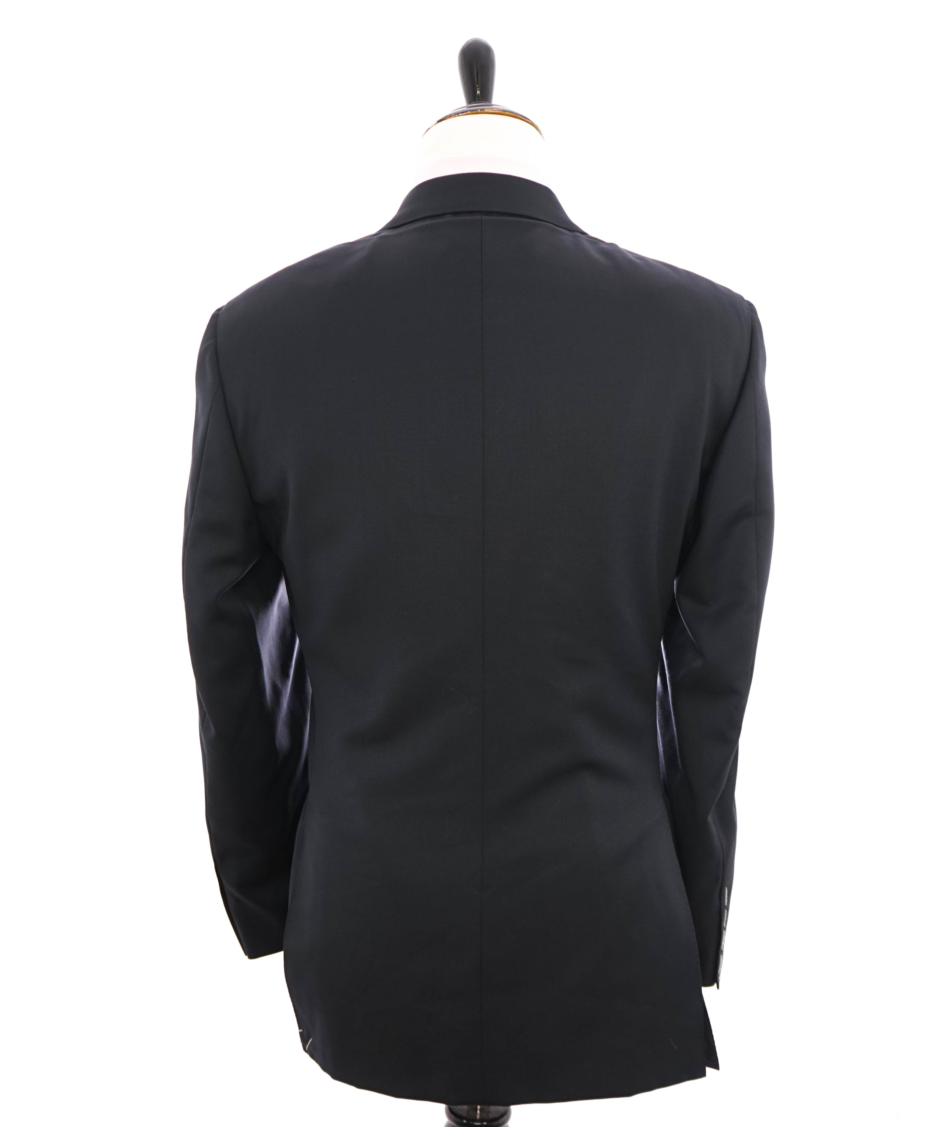 $1,795 CANALI -  Black Solid Notch Lapel 2-Btn Blazer - 42R US