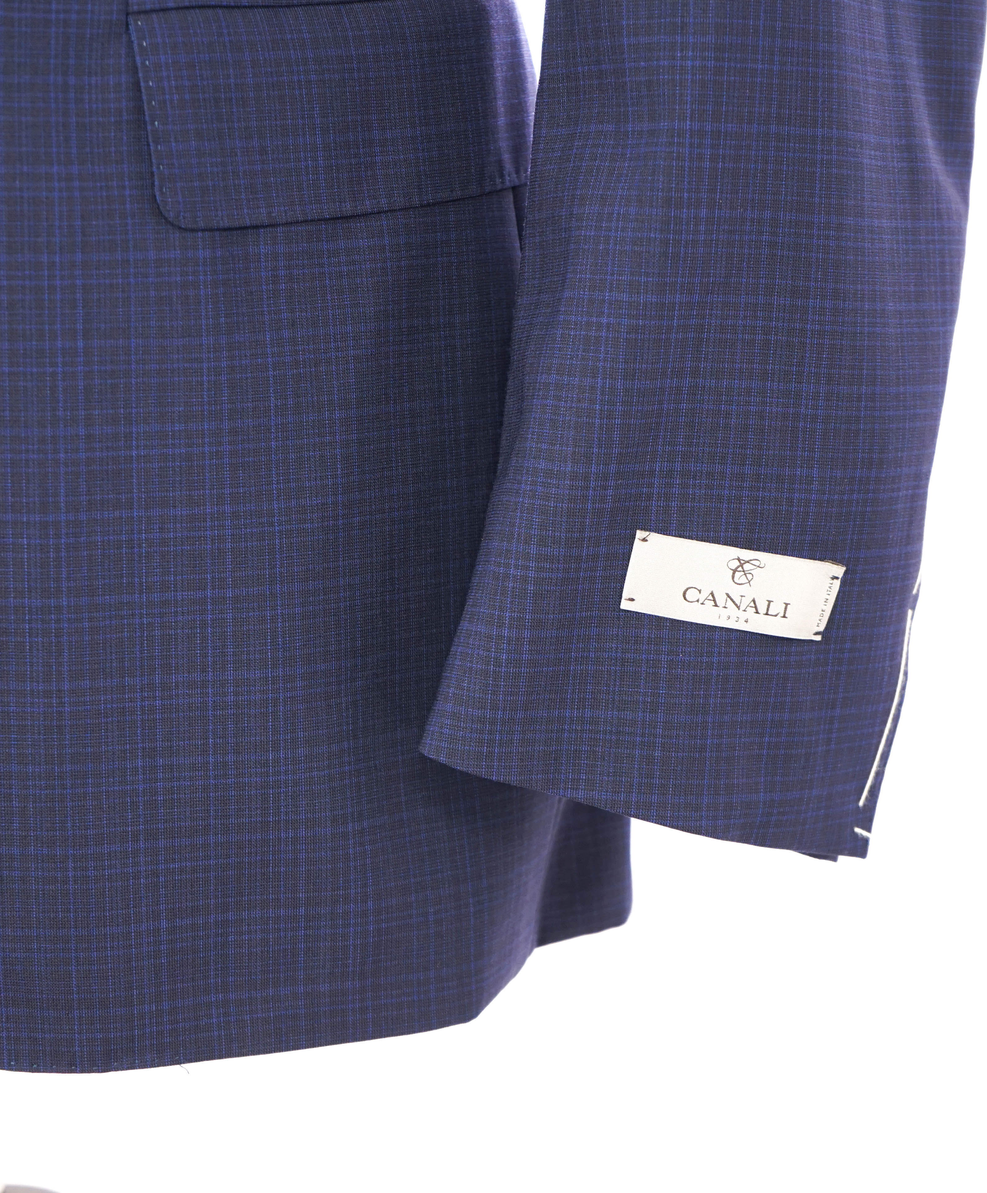 $1,895 CANALI - "IMPECCABILE" Blue Abstract Check Blazer - 40R