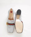 $940 GUCCI - Peyton Glitter Block Heel Loafers In Argento Silver 75mm - 9.5 US (39.5)