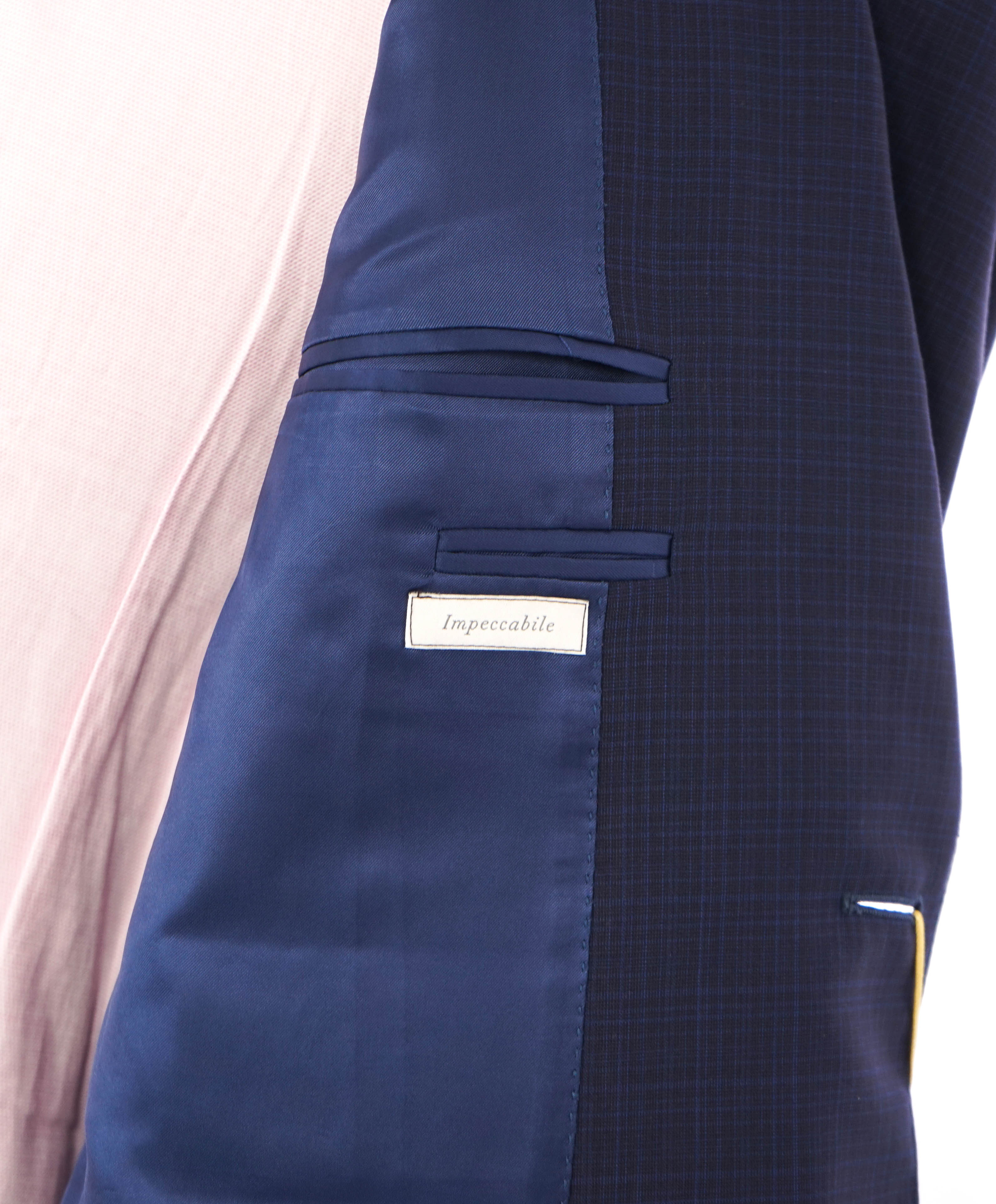 $1,895 CANALI - "IMPECCABILE" Blue Abstract Check Blazer - 40R