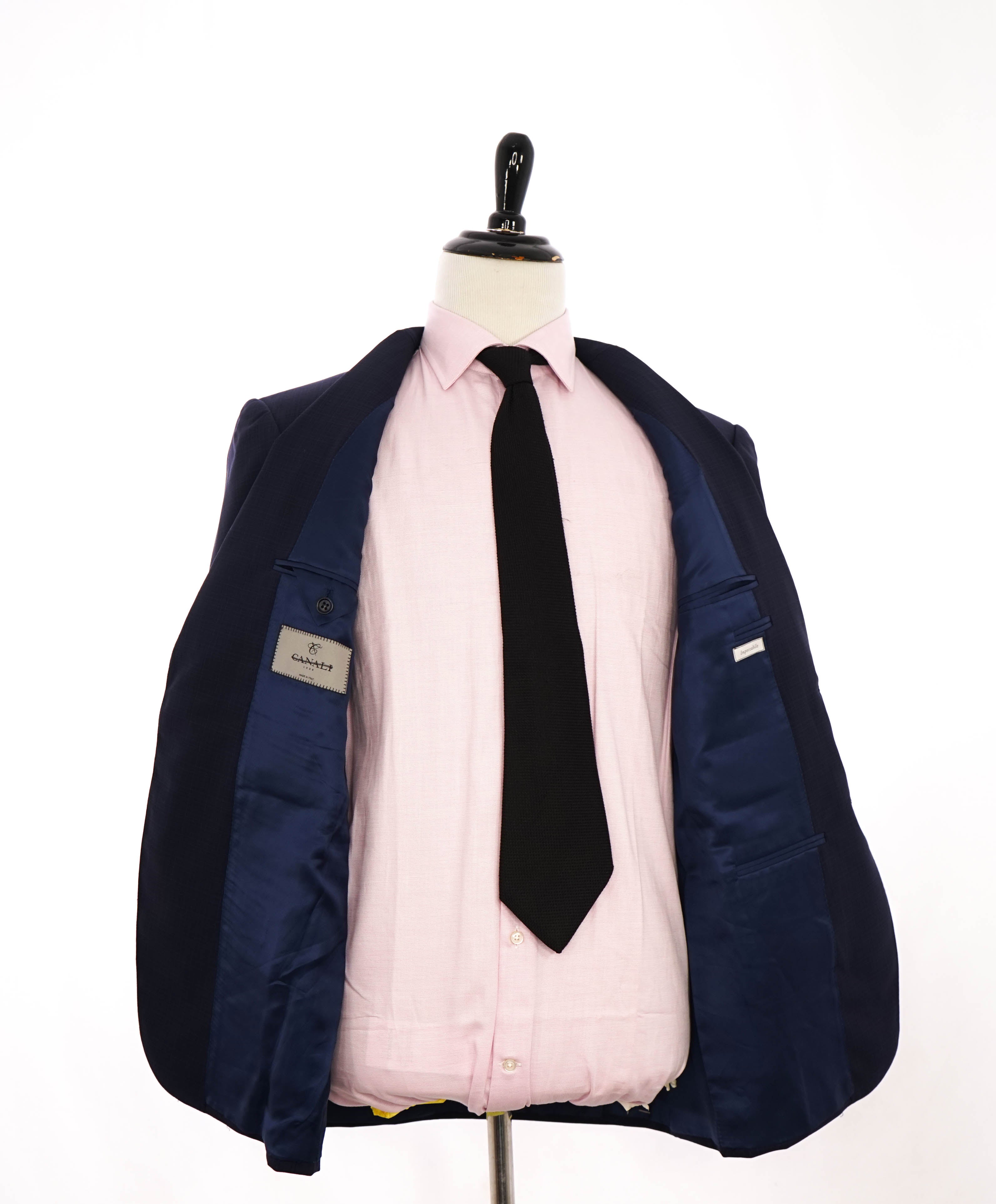 $1,895 CANALI - "IMPECCABILE" Blue Abstract Check Blazer - 40R