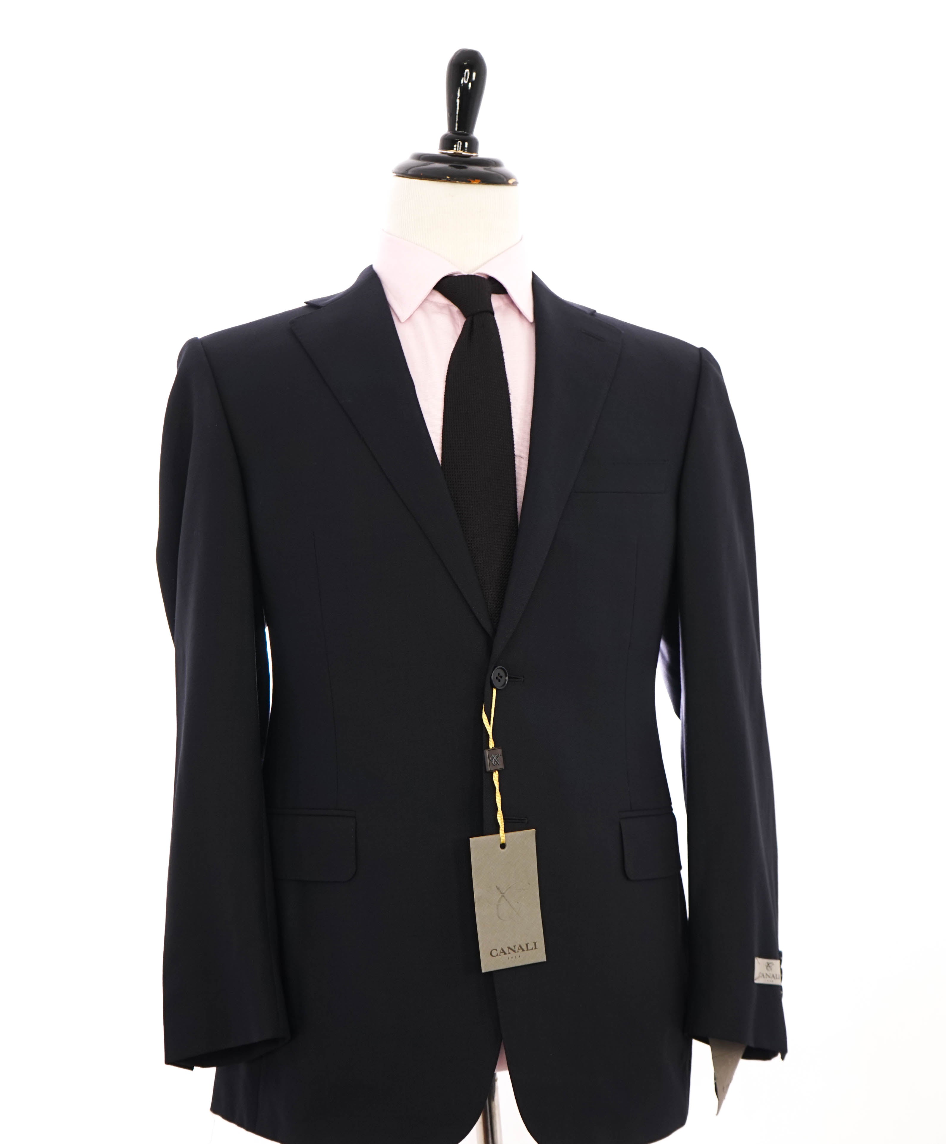 $1,895 CANALI - "TRAVEL WATER RESISTANT" Navy Royal Weave Wool Blazer - 40R