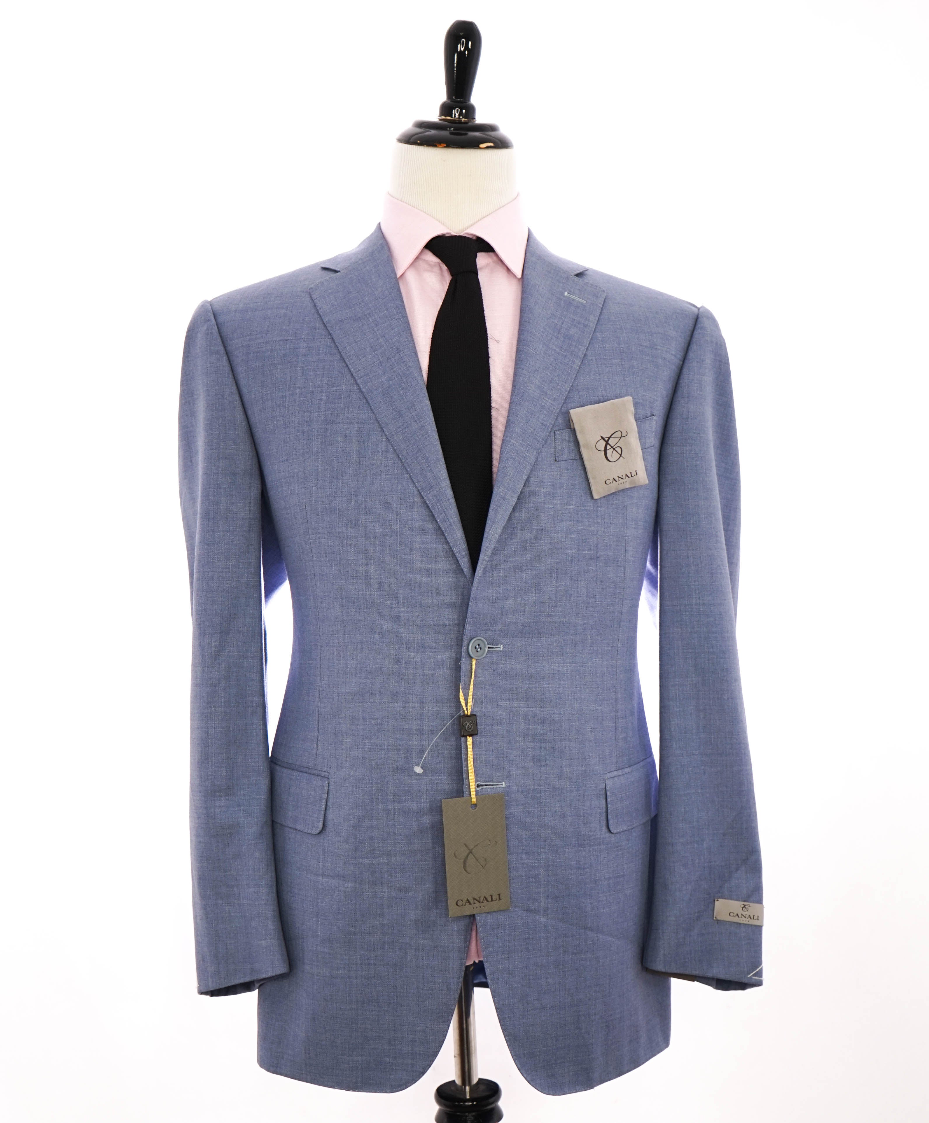 $1,895 CANALI - "TRAVEL" Baby Blue Textured Blazer - 44R