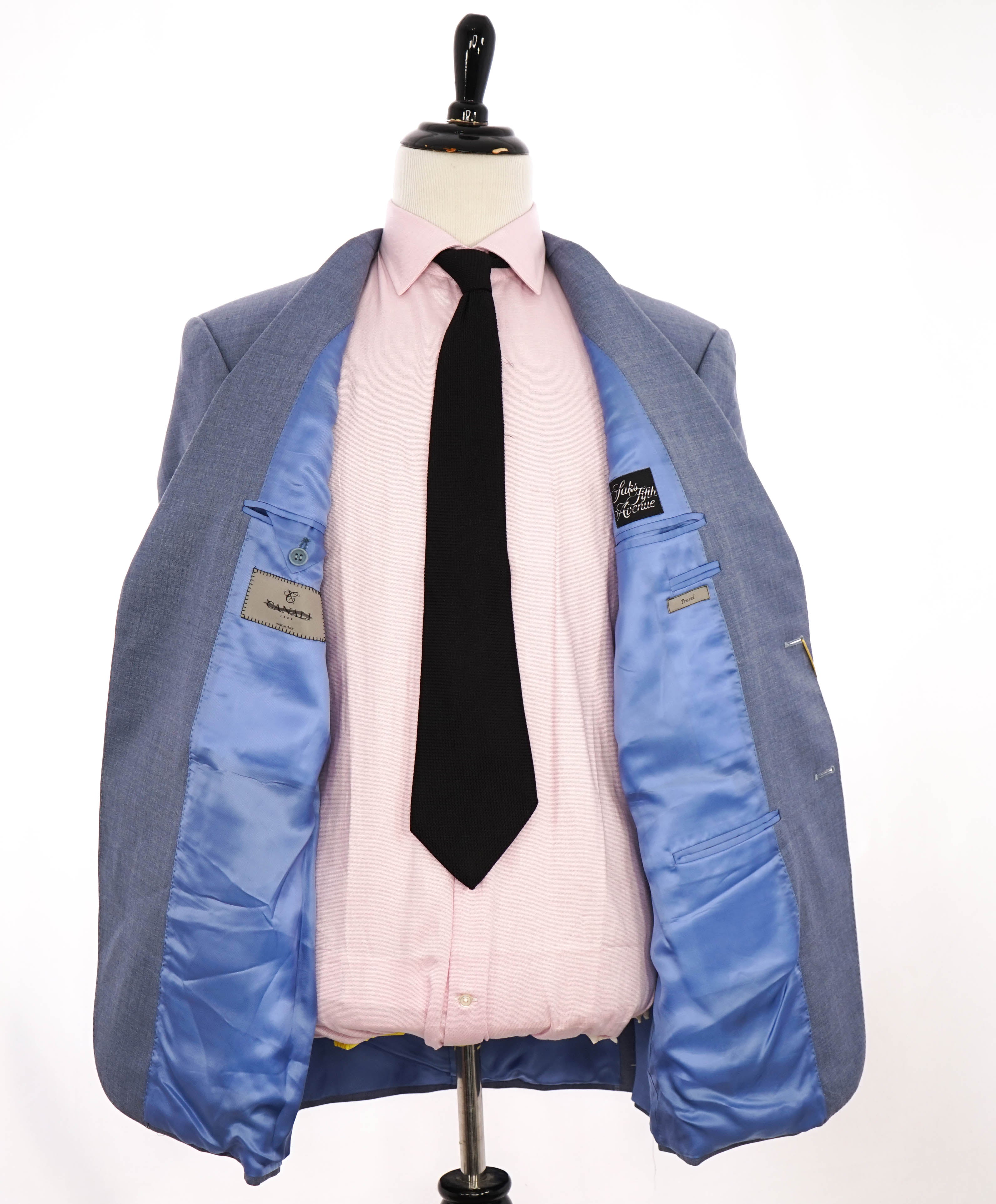 $1,895 CANALI - "TRAVEL" Baby Blue Textured Blazer - 44R