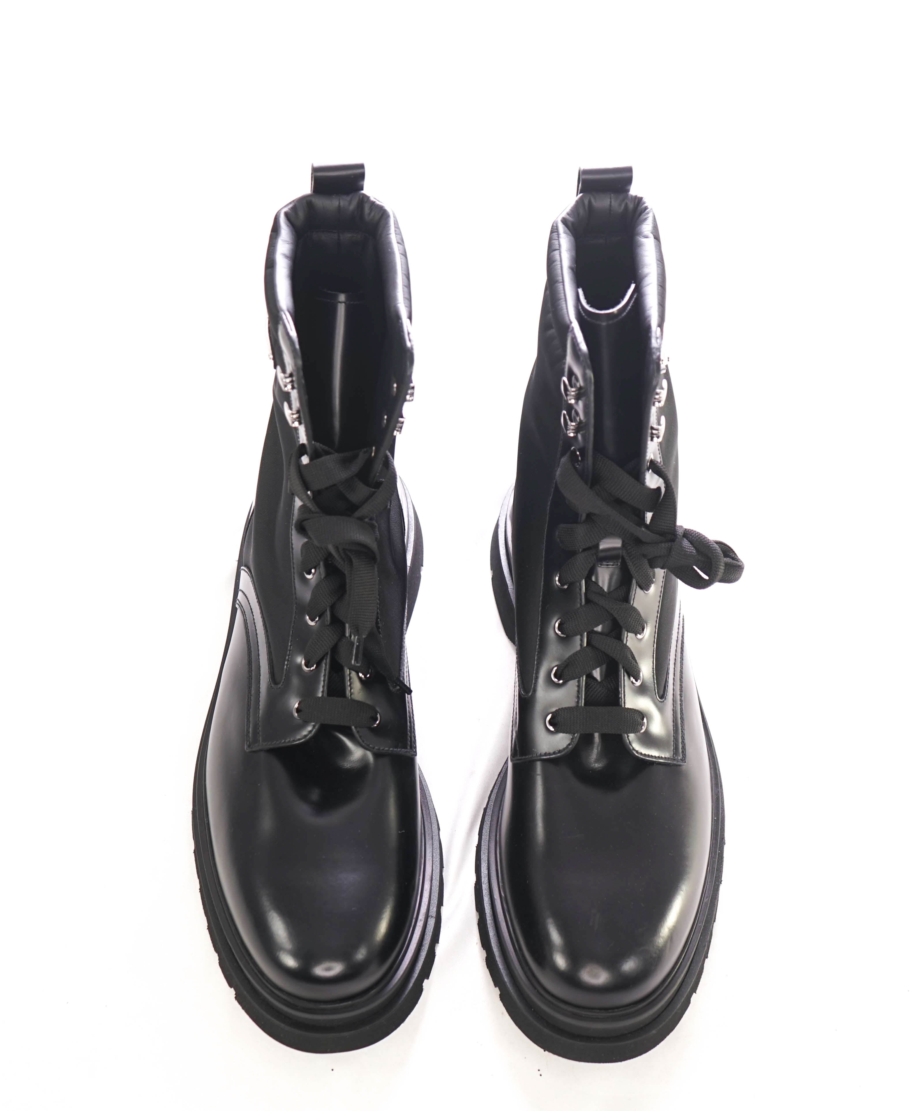 $1,520 PRADA - Brushed "ROIS" Leather & Re-Nylon Boots- 14US (13)