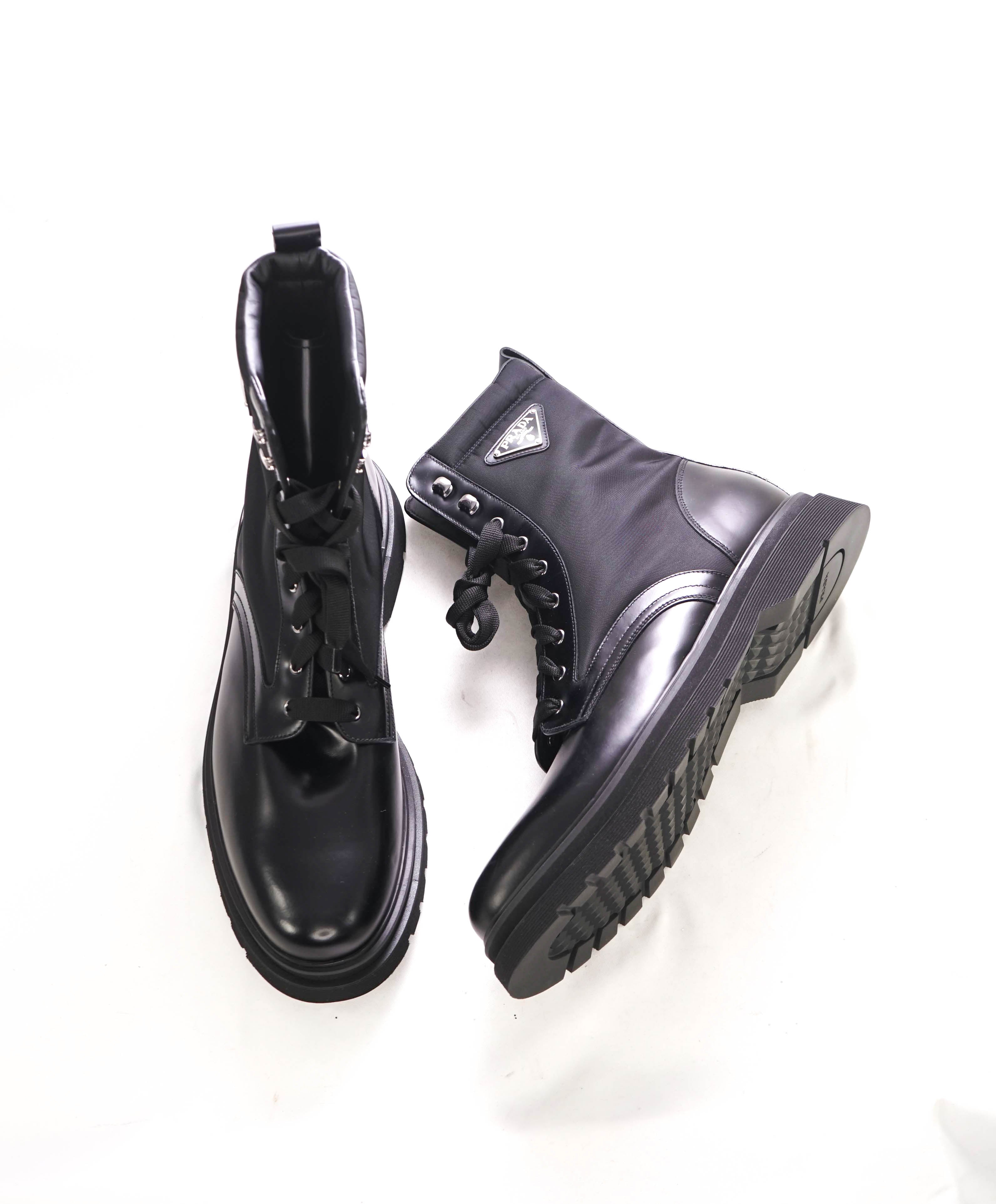 $1,520 PRADA - Brushed "ROIS" Leather & Re-Nylon Boots- 14US (13)