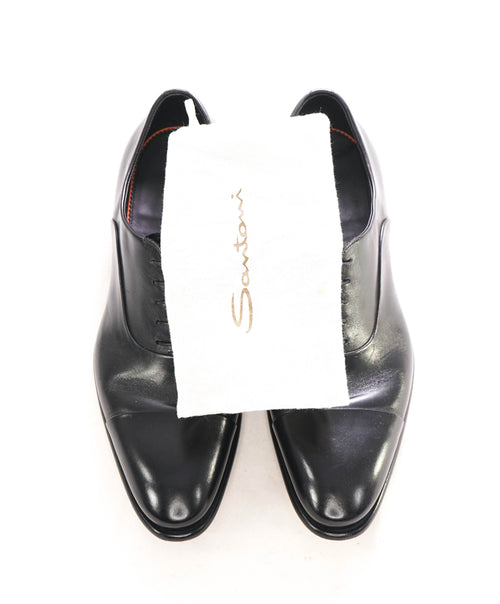 $1,595 SANTONI - "GOODYEAR WELT” Cap-toe Oxfords - 11 US (10 IT)