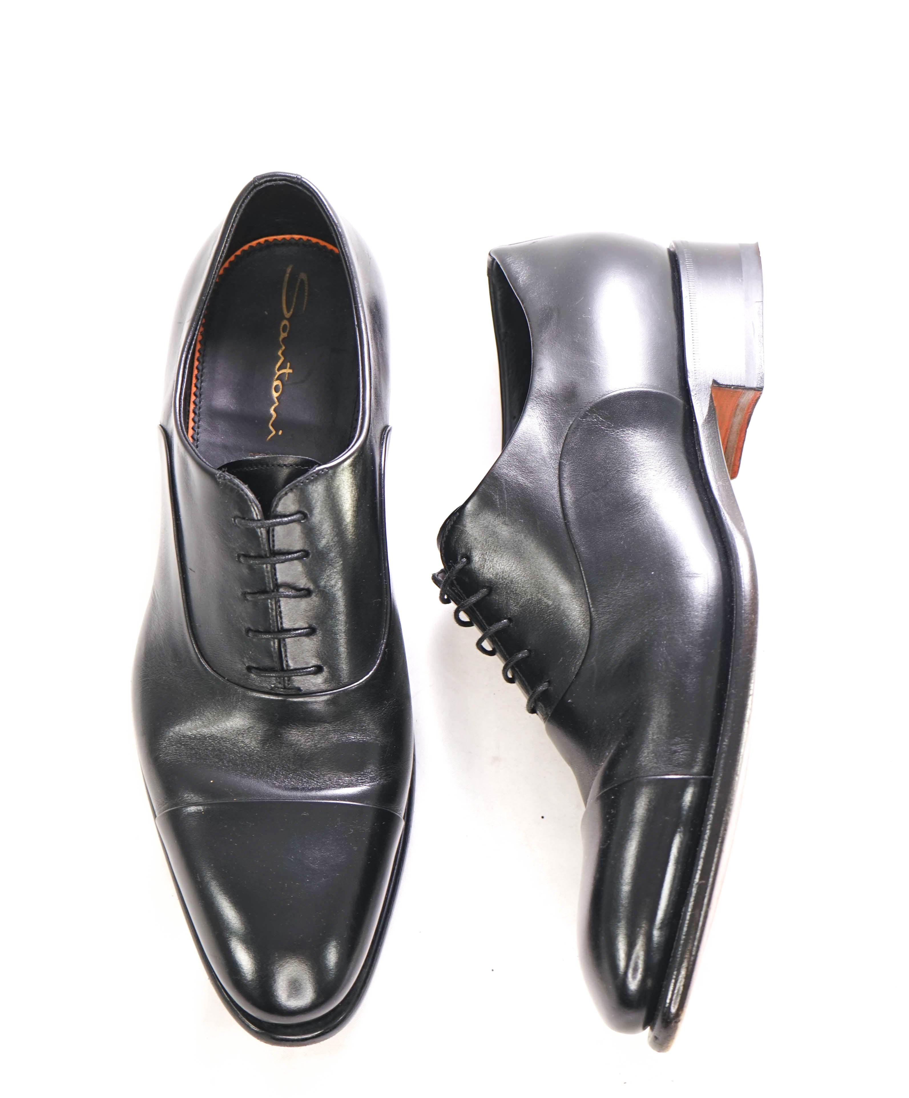 $1,595 SANTONI - "GOODYEAR WELT” Cap-toe Oxfords - 11 US (10 IT)