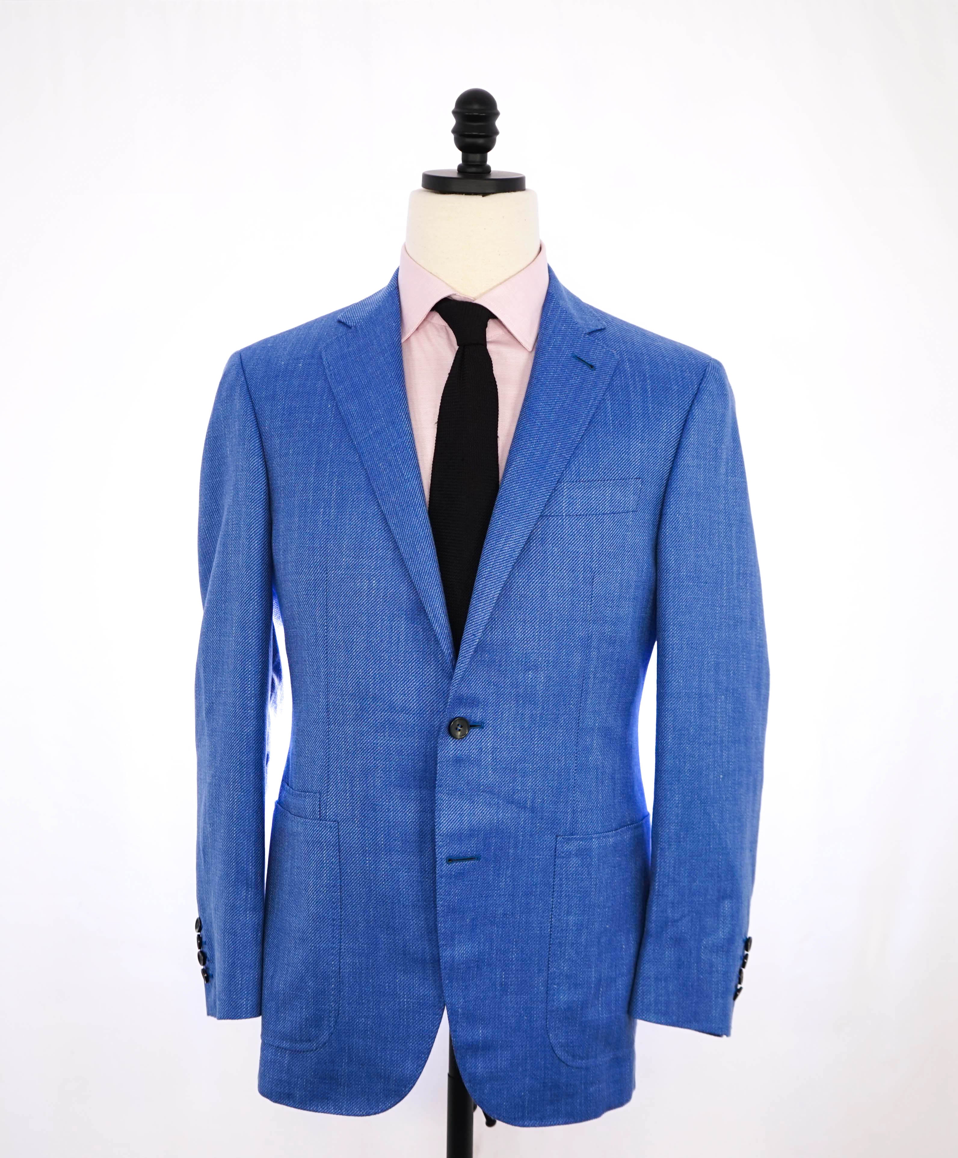 $1,895 CANALI - "KEI" Bold Cobalt Blue Wool/Silk/Linen Blazer - 40R