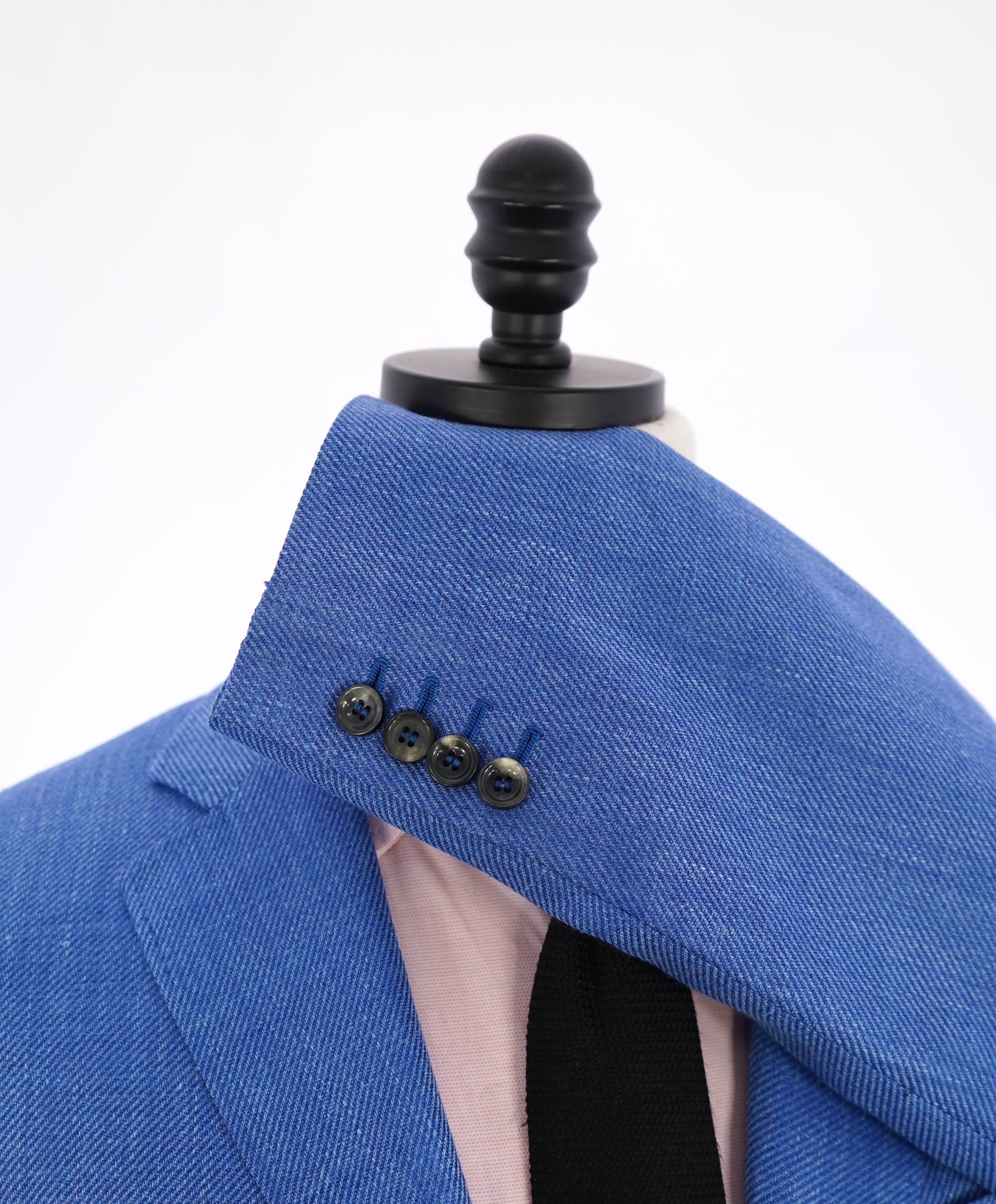 $1,895 CANALI - "KEI" Bold Cobalt Blue Wool/Silk/Linen Blazer - 40R