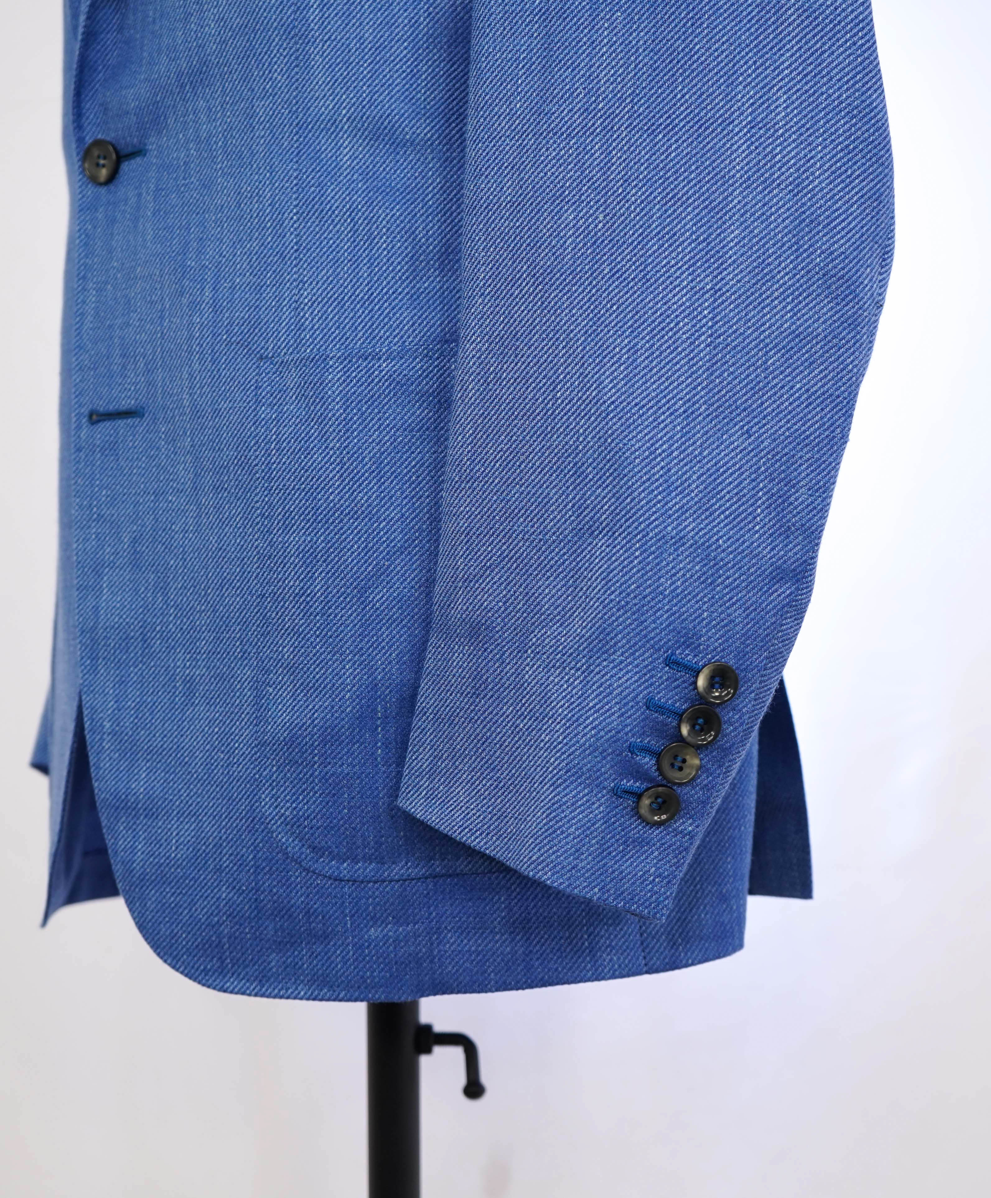 $1,895 CANALI - "KEI" Bold Cobalt Blue Wool/Silk/Linen Blazer - 40R