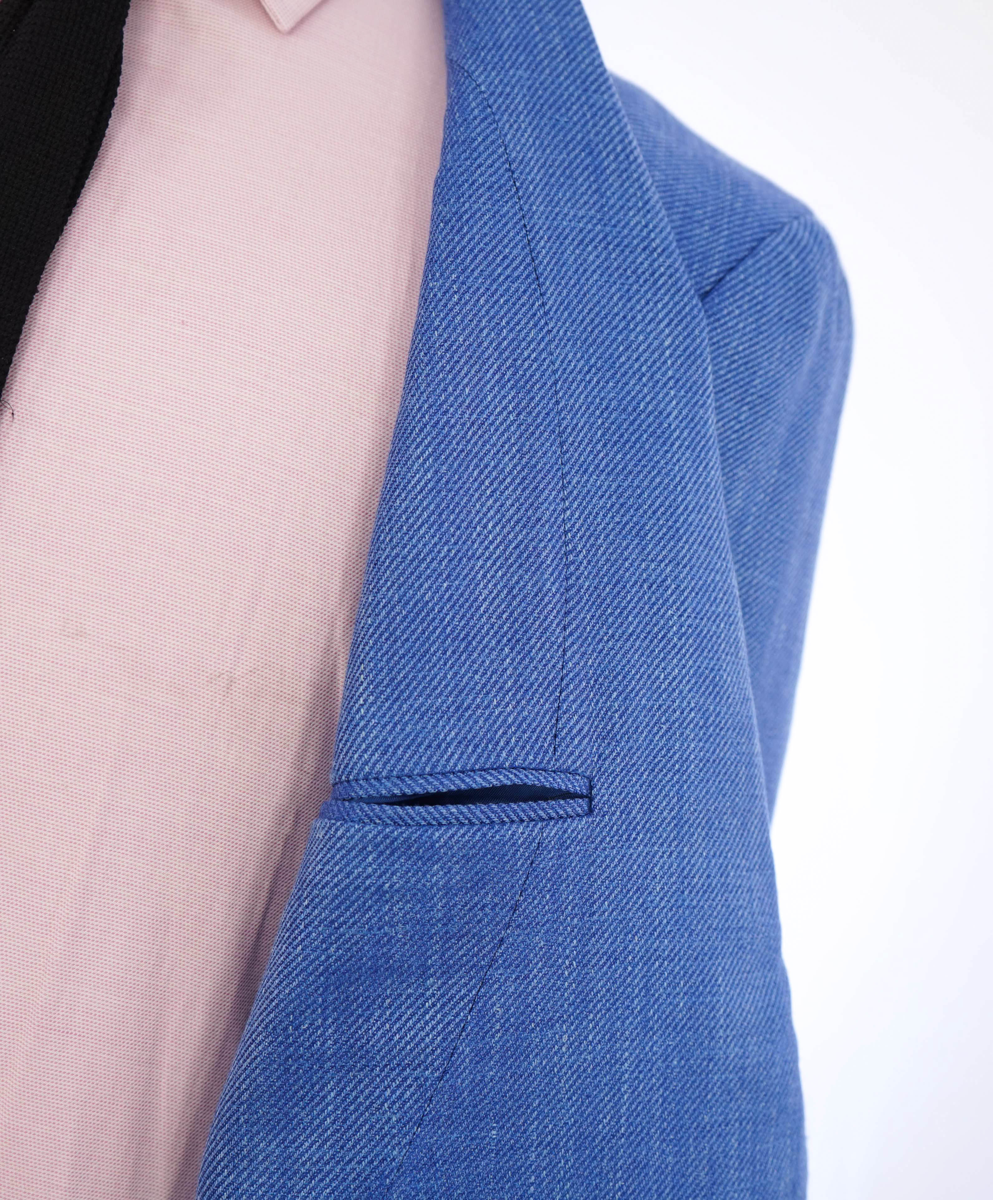 $1,895 CANALI - "KEI" Bold Cobalt Blue Wool/Silk/Linen Blazer - 40R