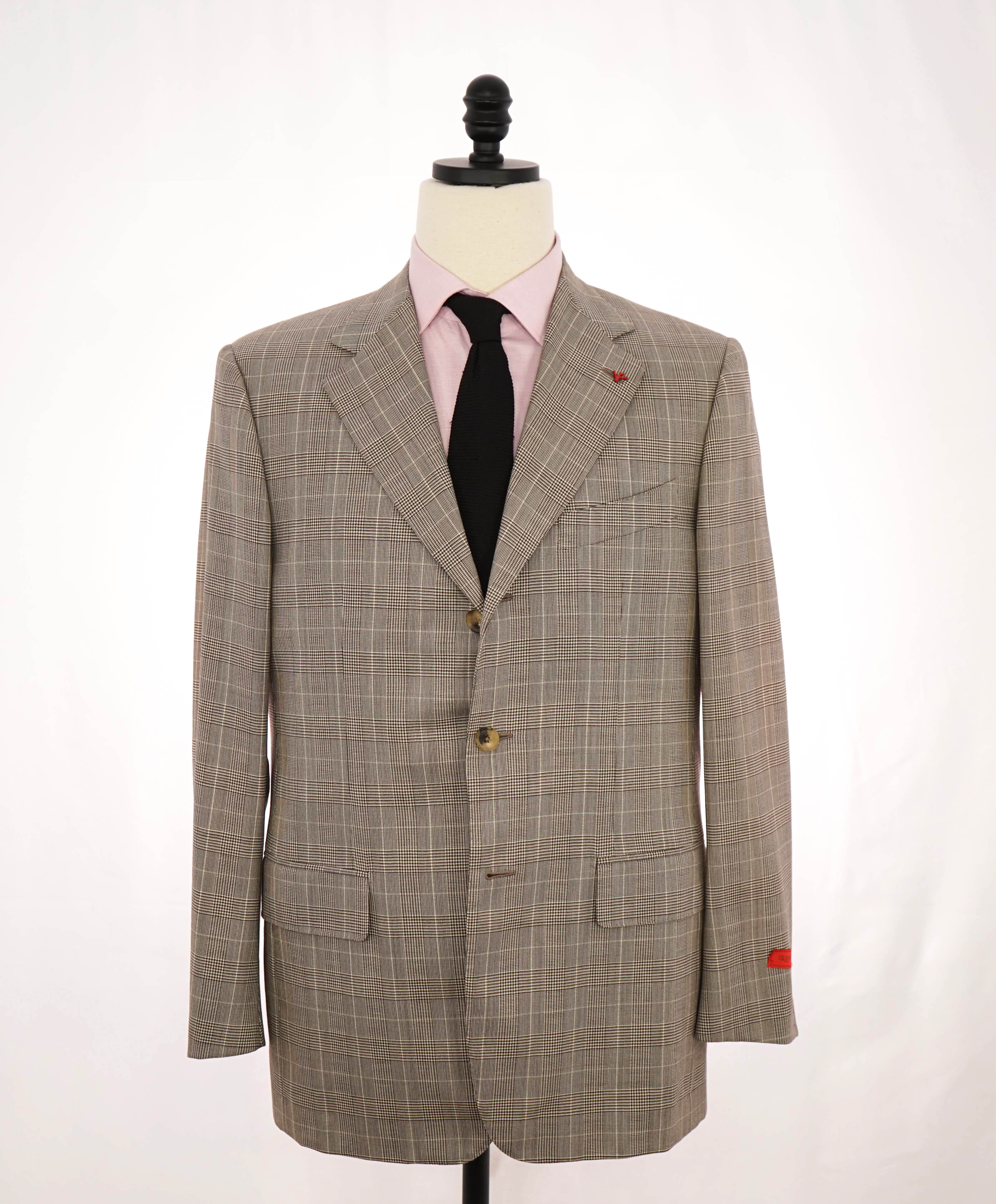 $2,995 ISAIA - Pure Wool Prince of Wales Check *BASE E* Blazer - 40R