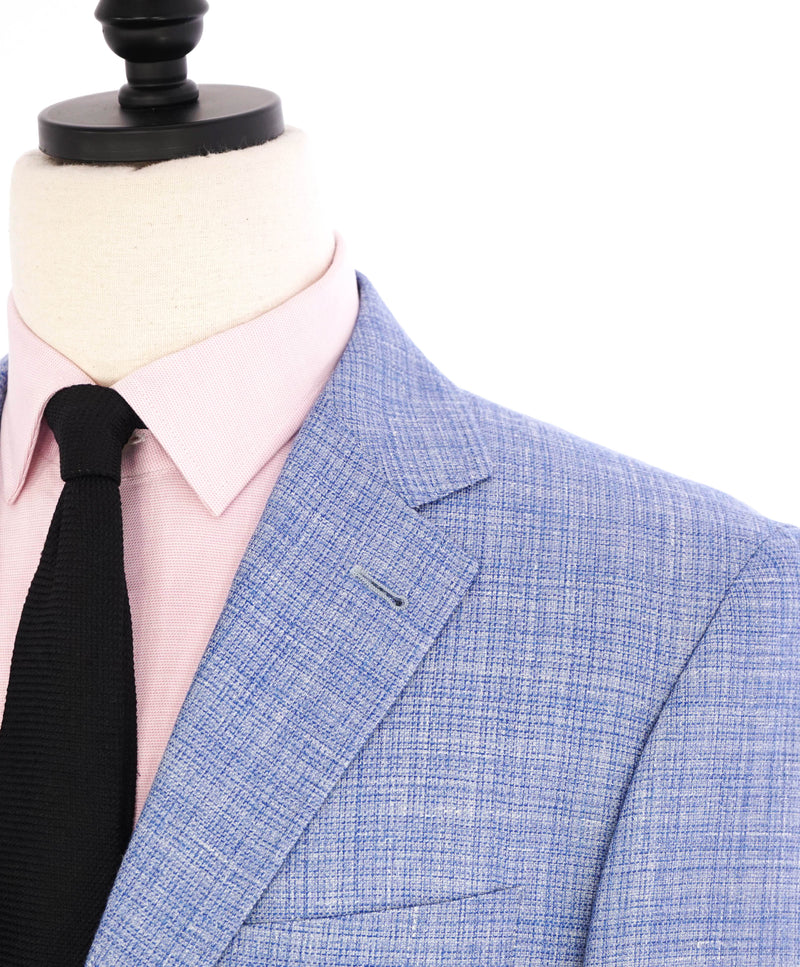 $1,895 CANALI - "KEI" Baby Blue Wool/Silk/Linen Patch Pocket Blazer - 46R