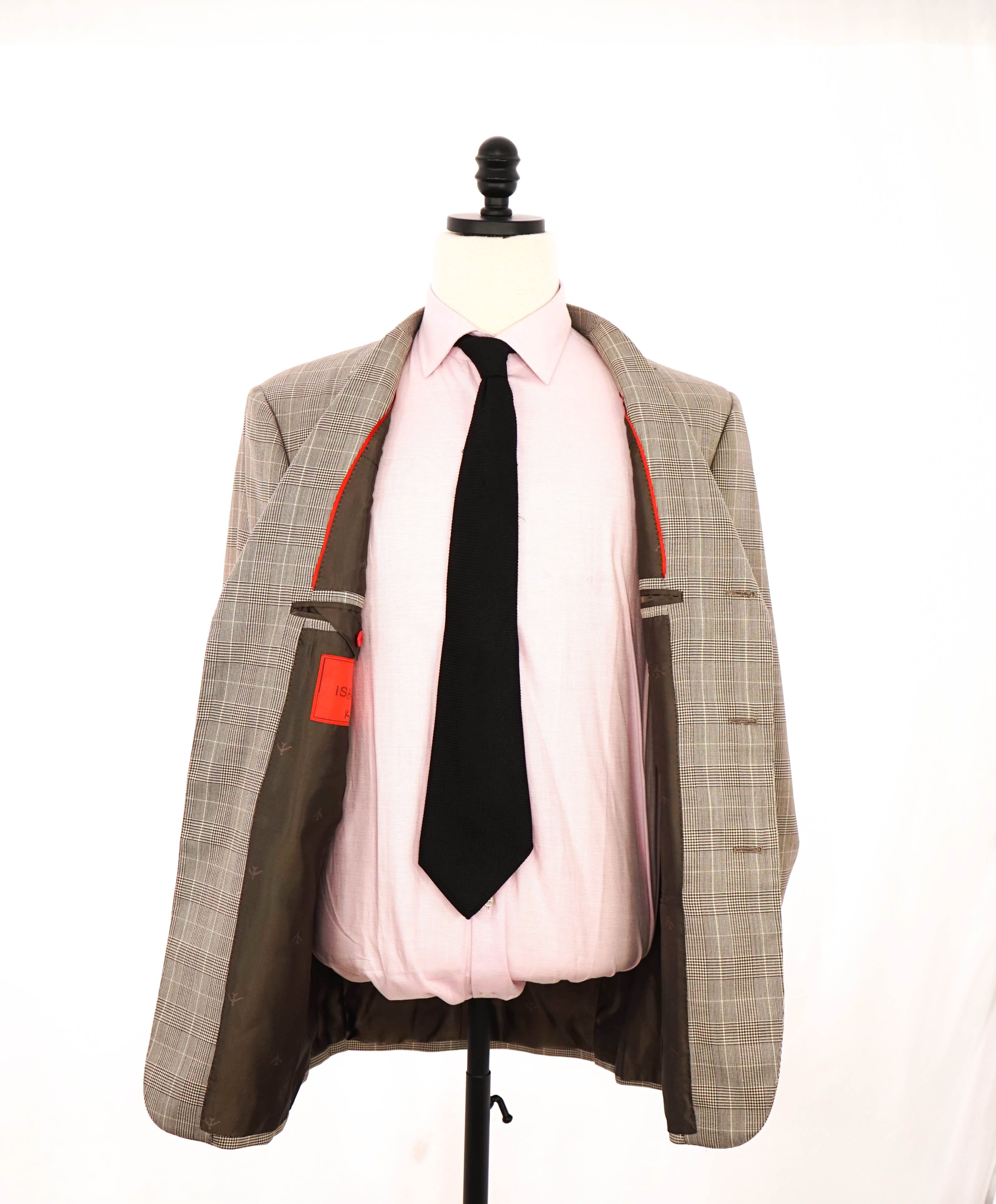 $2,995 ISAIA - Pure Wool Prince of Wales Check *BASE E* Blazer - 40R