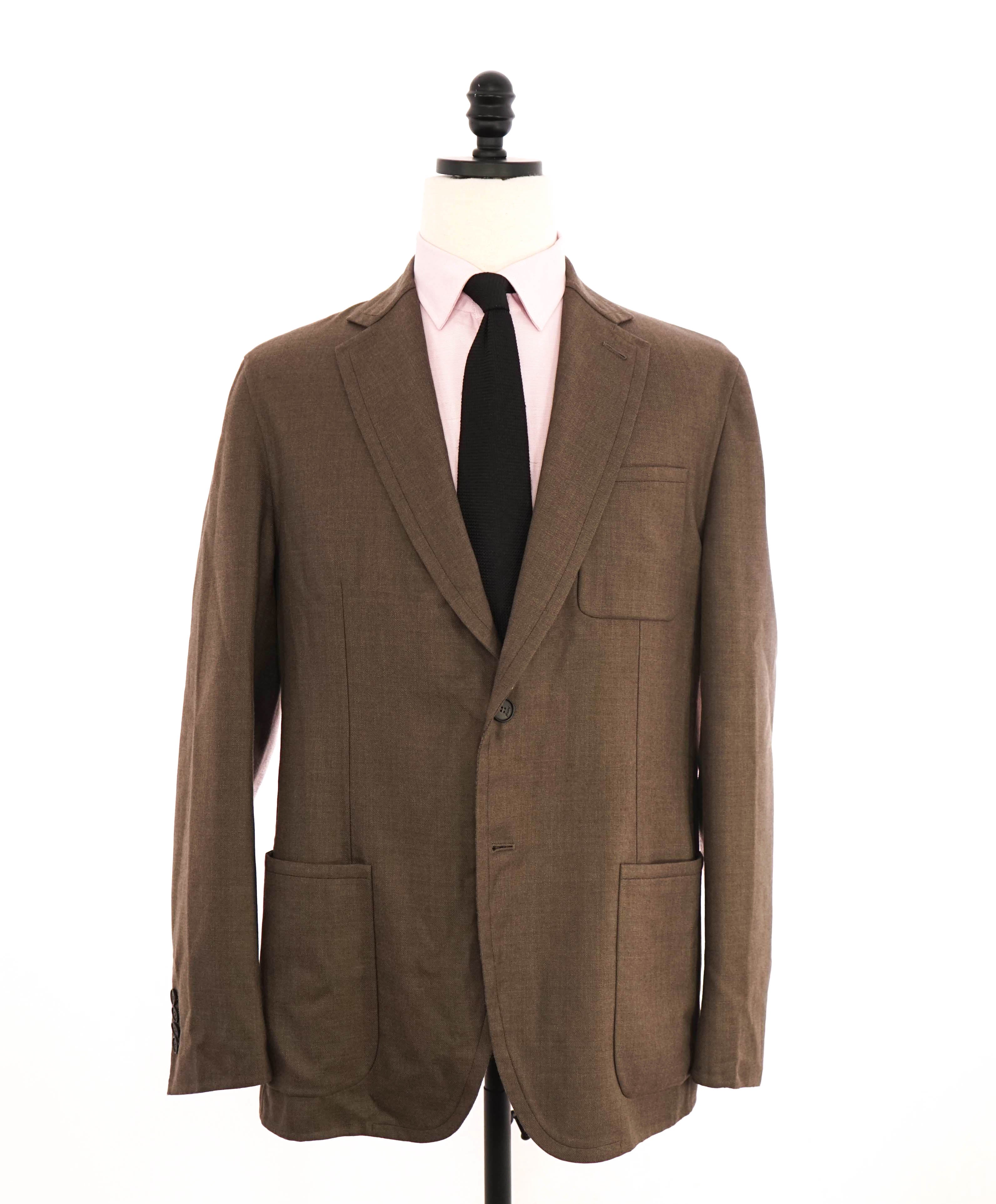 $4,800 BRIONI - Unconstructed Brown DOUBLE FACED WOOL Hand Made Italy Blazer- 40R US