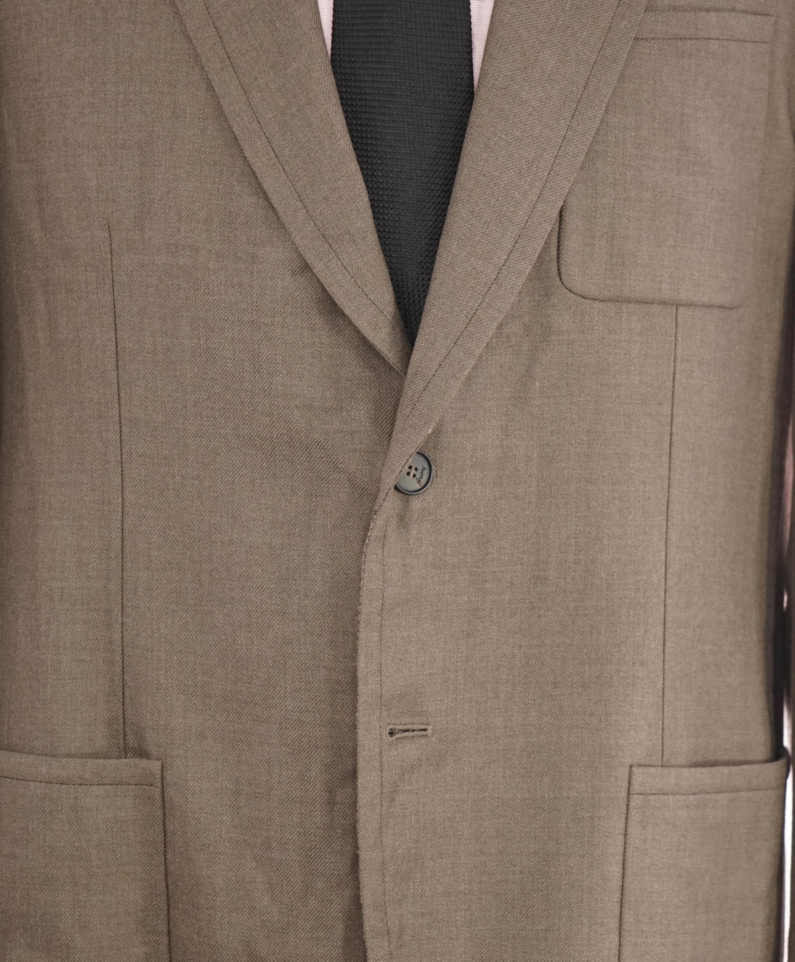 $4,800 BRIONI - Unconstructed Brown DOUBLE FACED WOOL Hand Made Italy Blazer- 40R US