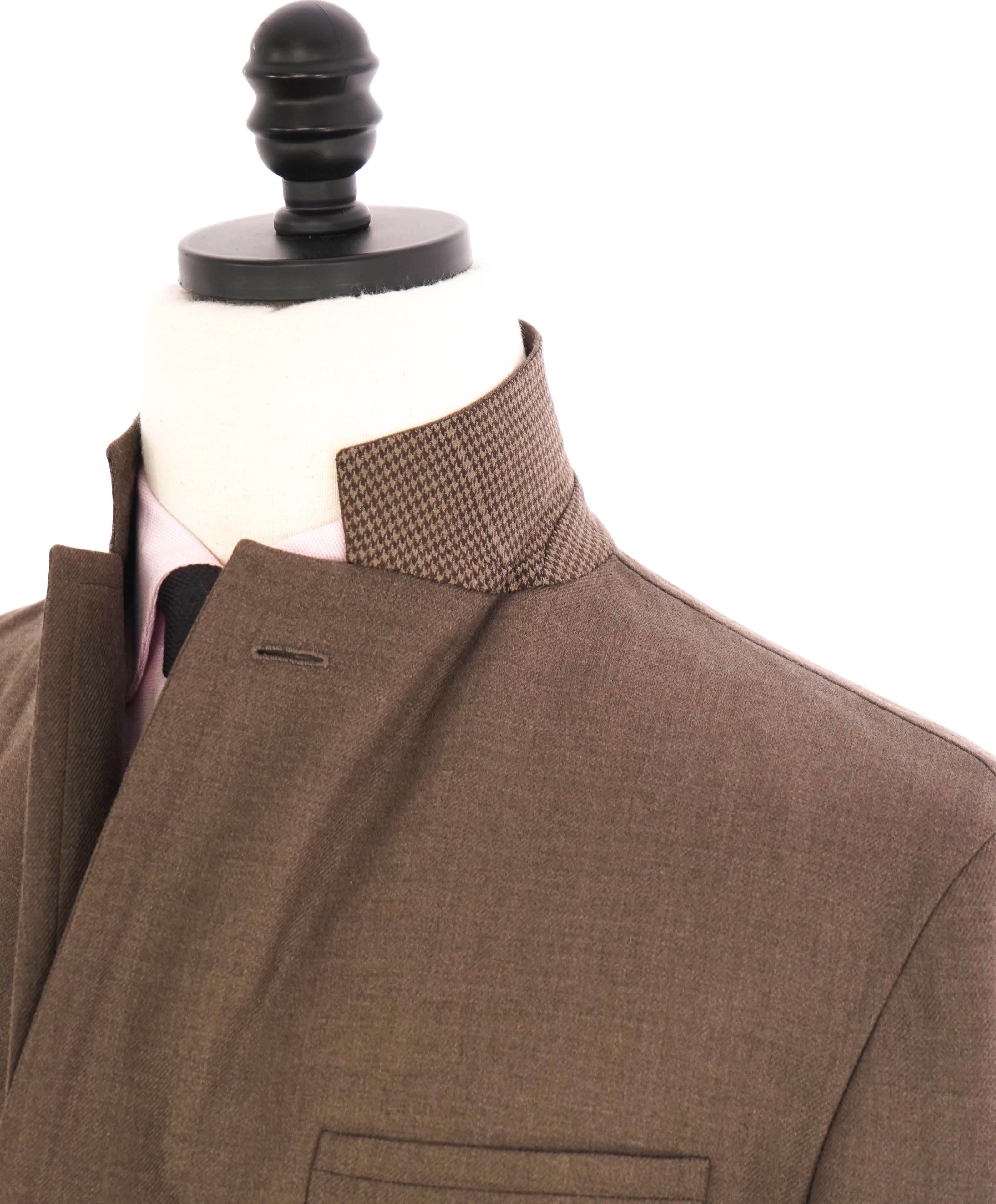 $4,800 BRIONI - Unconstructed Brown DOUBLE FACED WOOL Hand Made Italy Blazer- 40R US