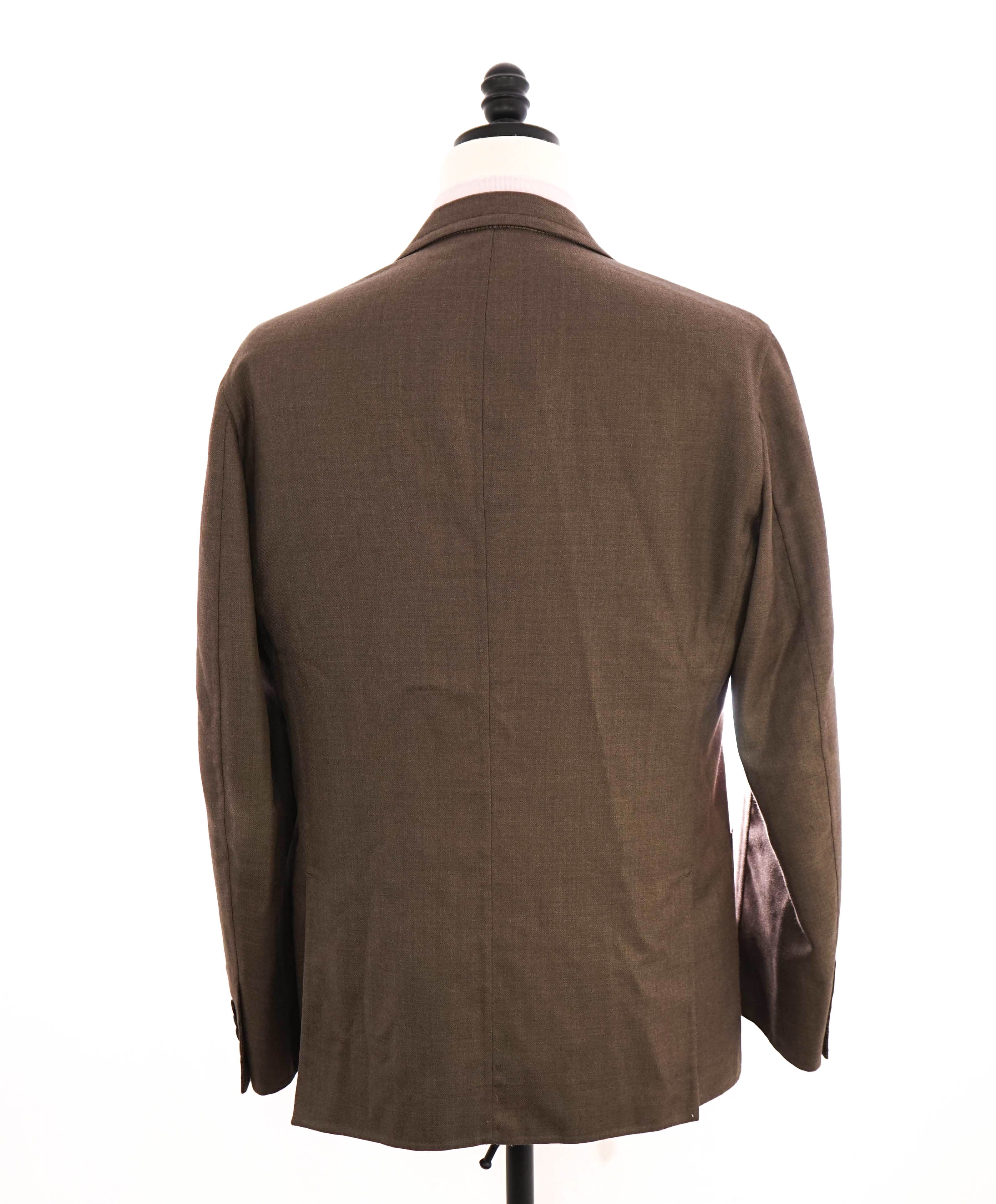 $4,800 BRIONI - Unconstructed Brown DOUBLE FACED WOOL Hand Made Italy Blazer- 40R US