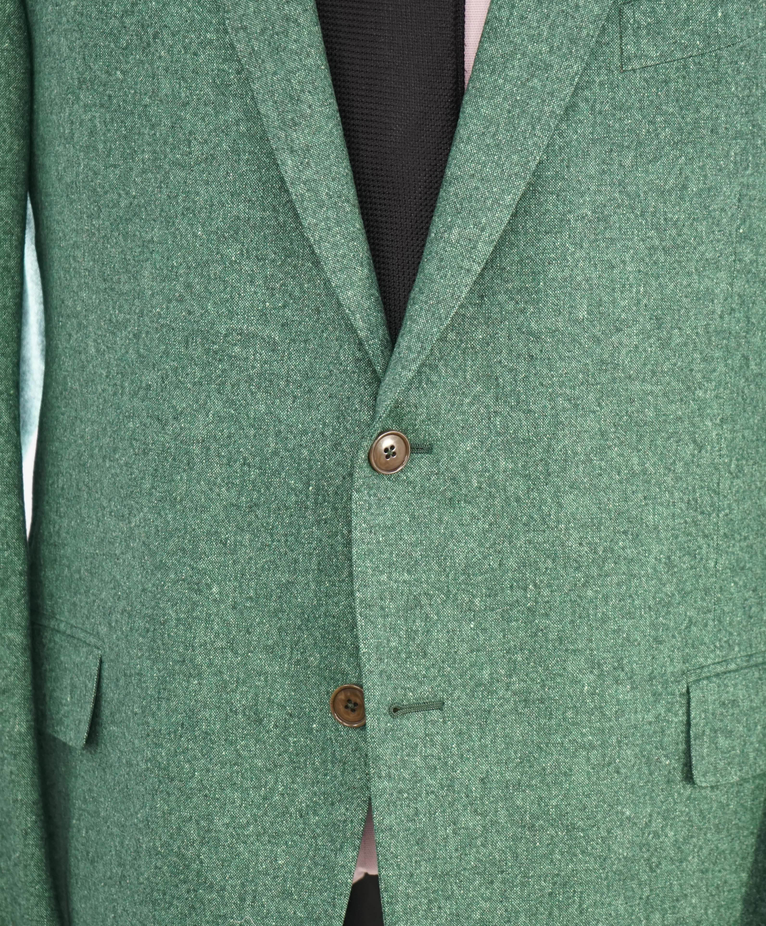 $3,295 ERMENEGILDO ZEGNA - WOOL/LINEN/SILK Green *CUSTOM DESIGN* Blazer - 46R