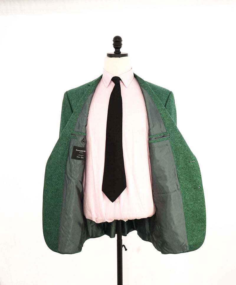 $3,295 ERMENEGILDO ZEGNA - WOOL/LINEN/SILK Green *CUSTOM DESIGN* Blazer - 46R