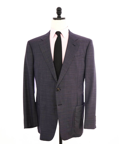 $1,995 ARMANI COLLEZIONI - Purple & Blue Abstract Patch Pocket Jacket Blazer - 44R