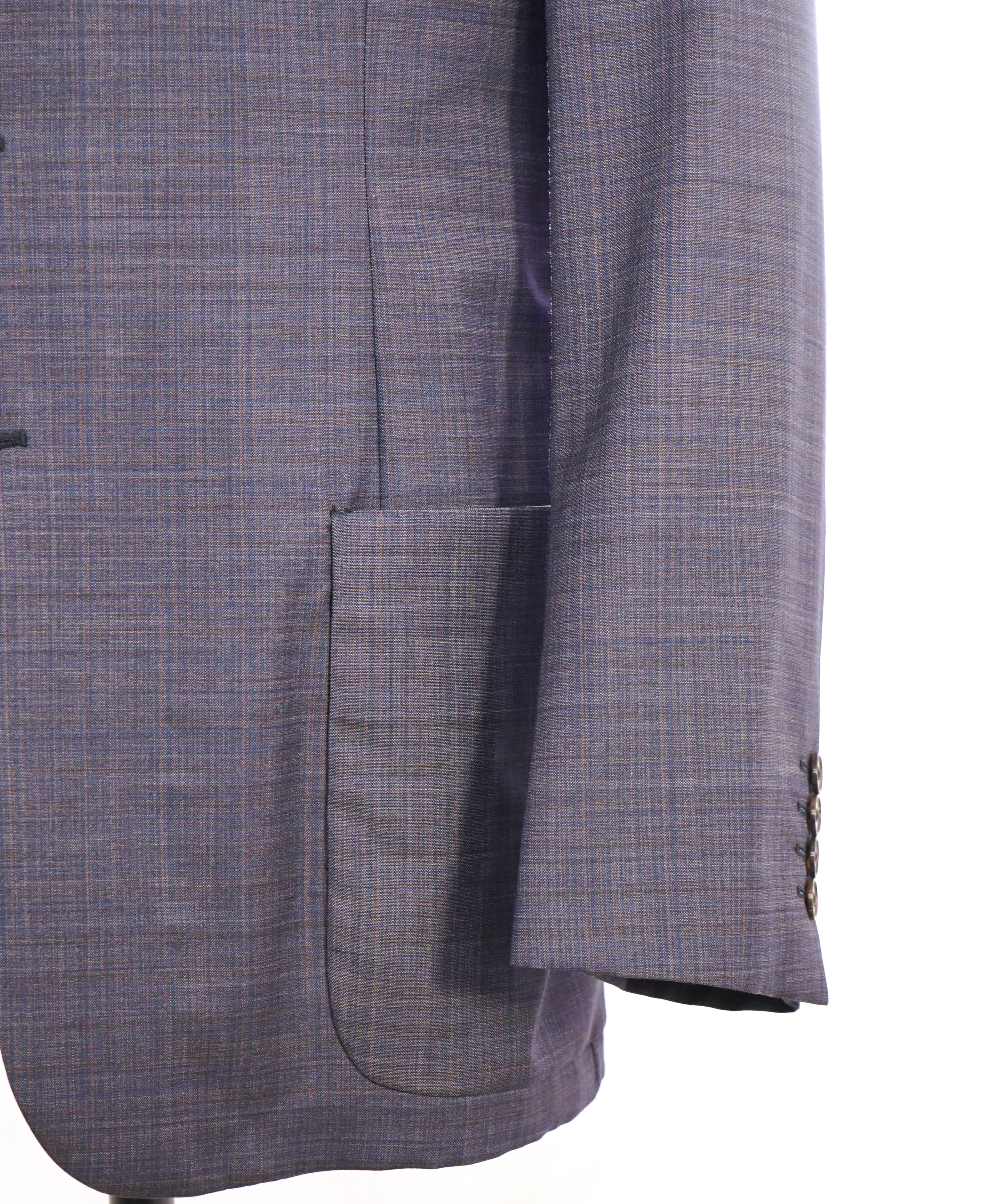 $1,995 ARMANI COLLEZIONI - Purple & Blue Abstract Patch Pocket Jacket Blazer - 44R