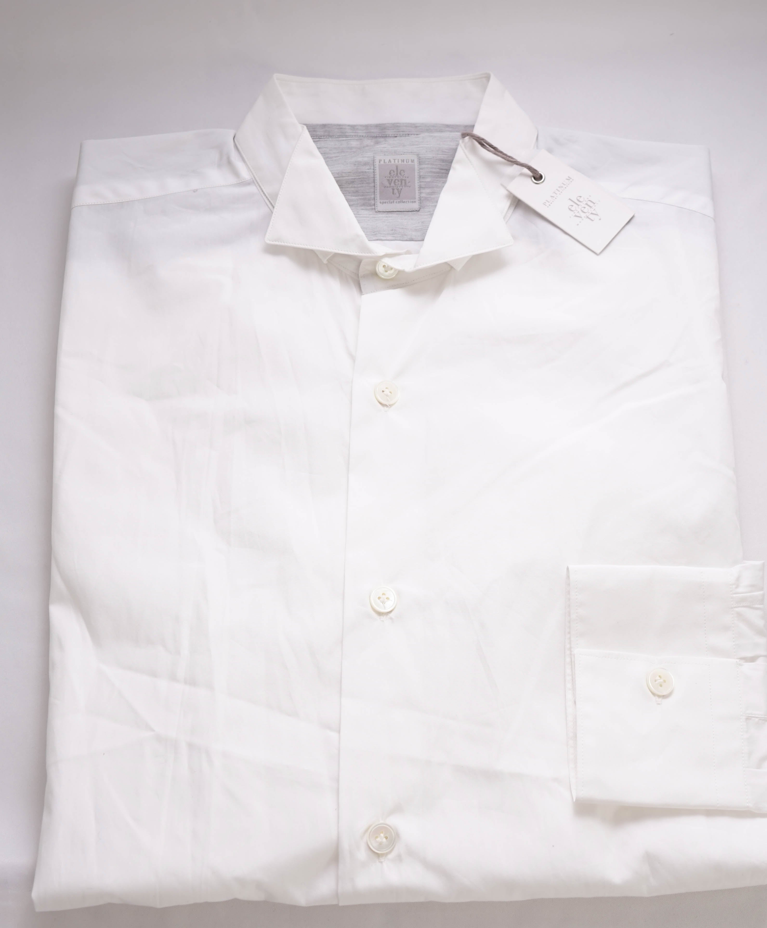 $395 ELEVENTY - White Wing Collar Button Down Shirt - M