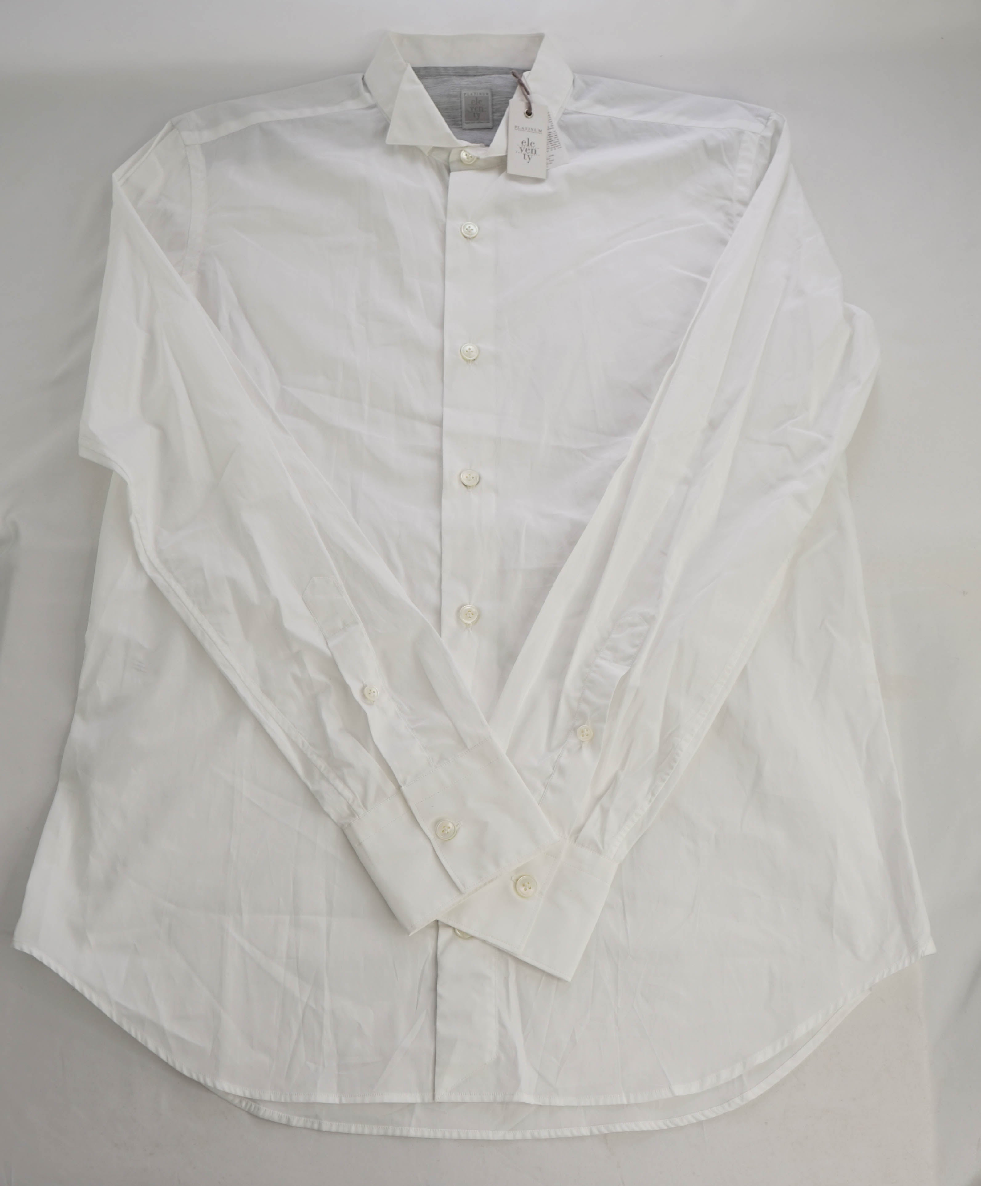 $395 ELEVENTY - White Wing Collar Button Down Shirt - M