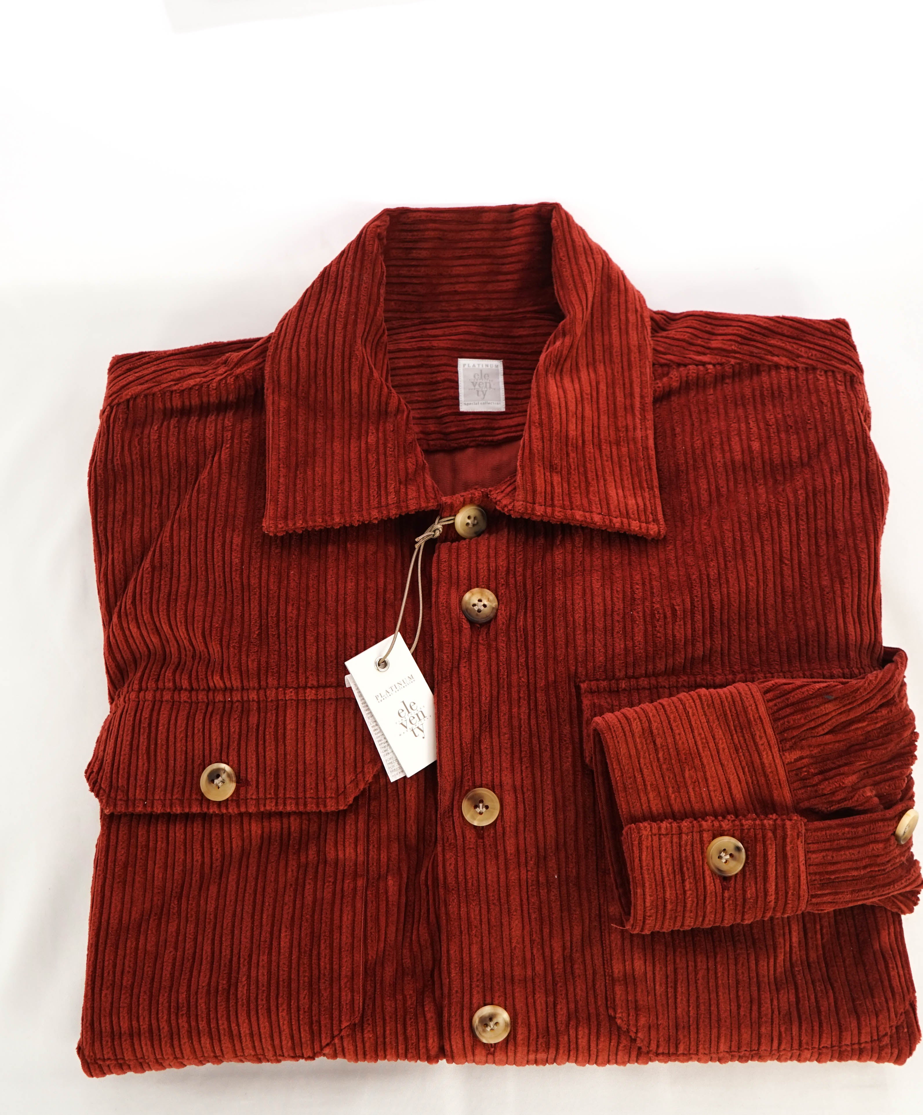 $795 ELEVENTY PLATINUM - Cotton Red Shirt Jacket Coat - M