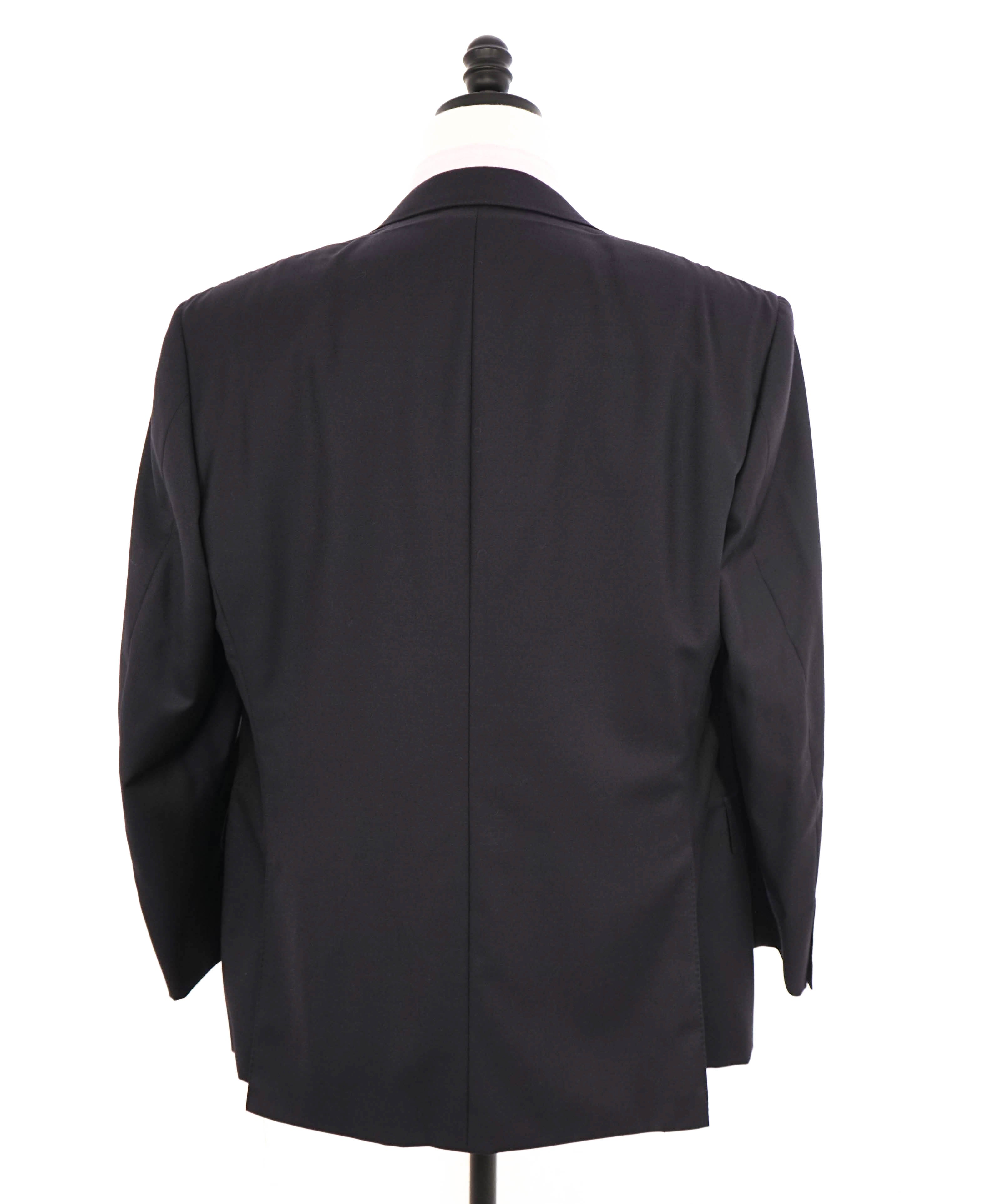 $1,795 CANALI - *CLOSET STAPLE*  Solid Navy Blue Notch Lapel Blazer - 44S US