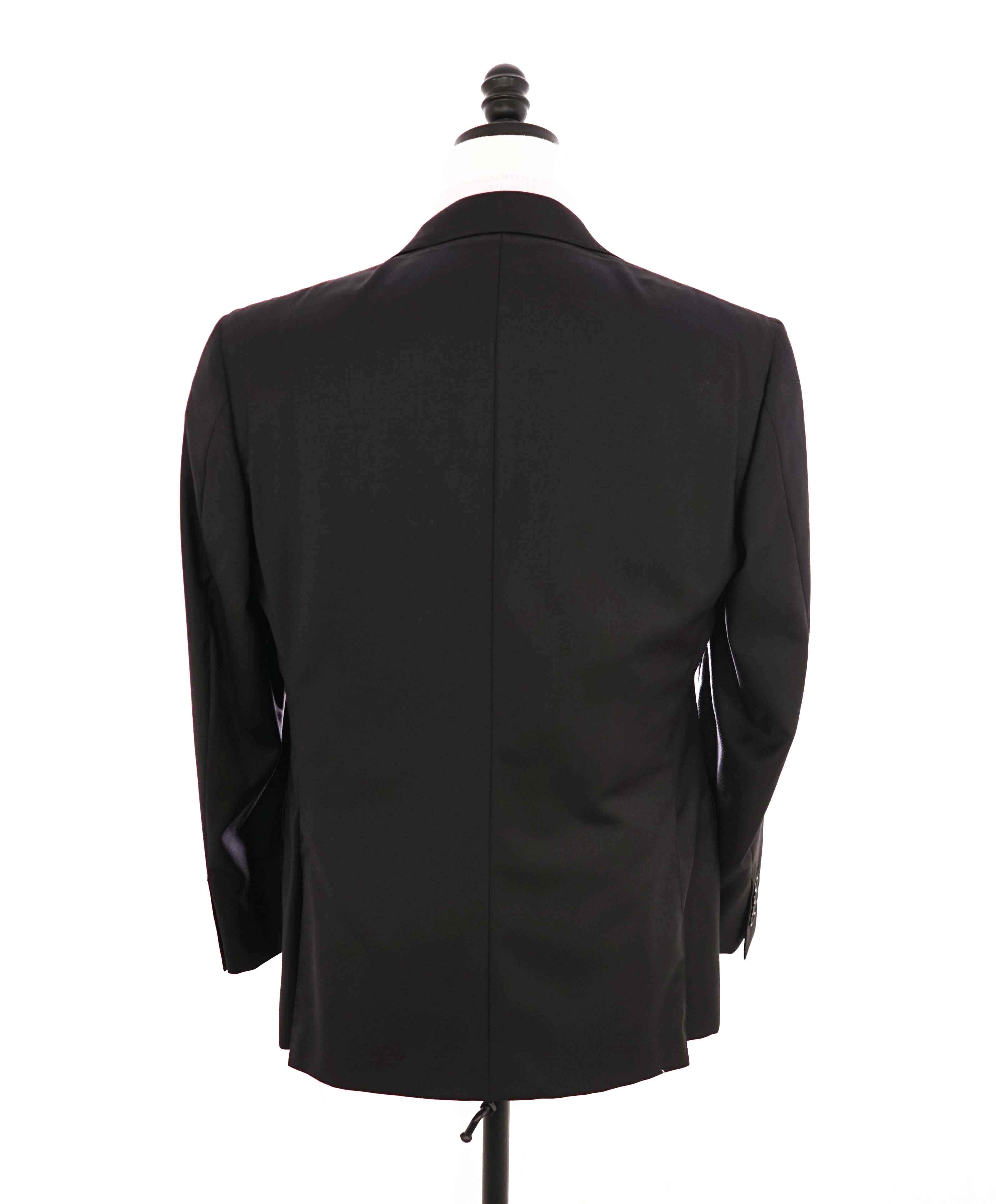 $1,795 CANALI -  Black Solid Notch Lapel 2-Btn Blazer - 38S US