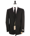 $1,795 CANALI -  Black Solid Notch Lapel 2-Btn Blazer - 46L US