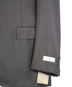 $1,795 CANALI -  Black Solid Notch Lapel 2-Btn Blazer - 46L US