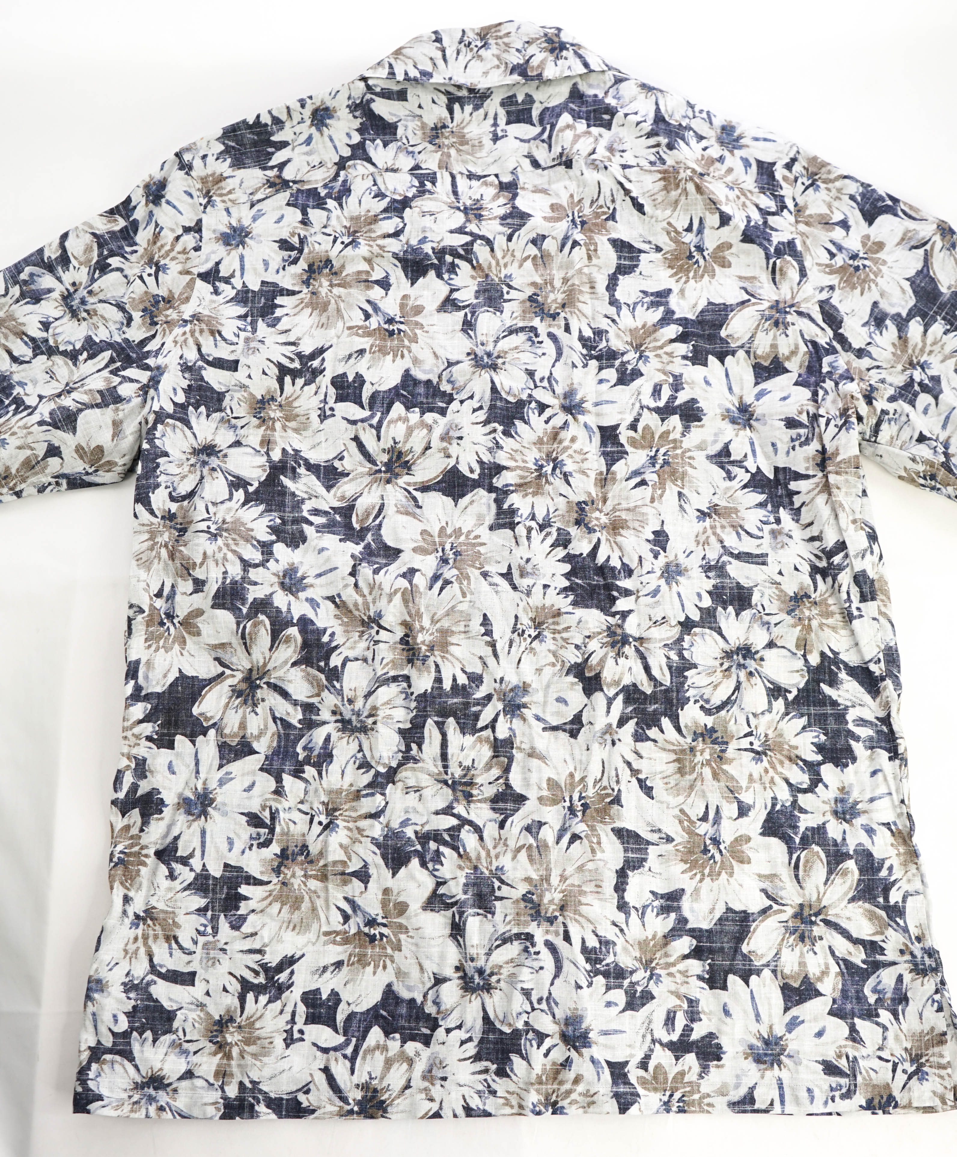 $395 ELEVENTY - Linen *FLORAL* Havana Camp Collar Resort Shirt - M