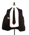 $1,795 CANALI -  Black Solid Notch Lapel 2-Btn Blazer - 46L US