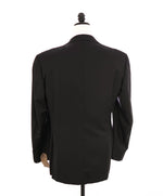 $1,795 CANALI -  Black Solid Notch Lapel 2-Btn Blazer - 46L US