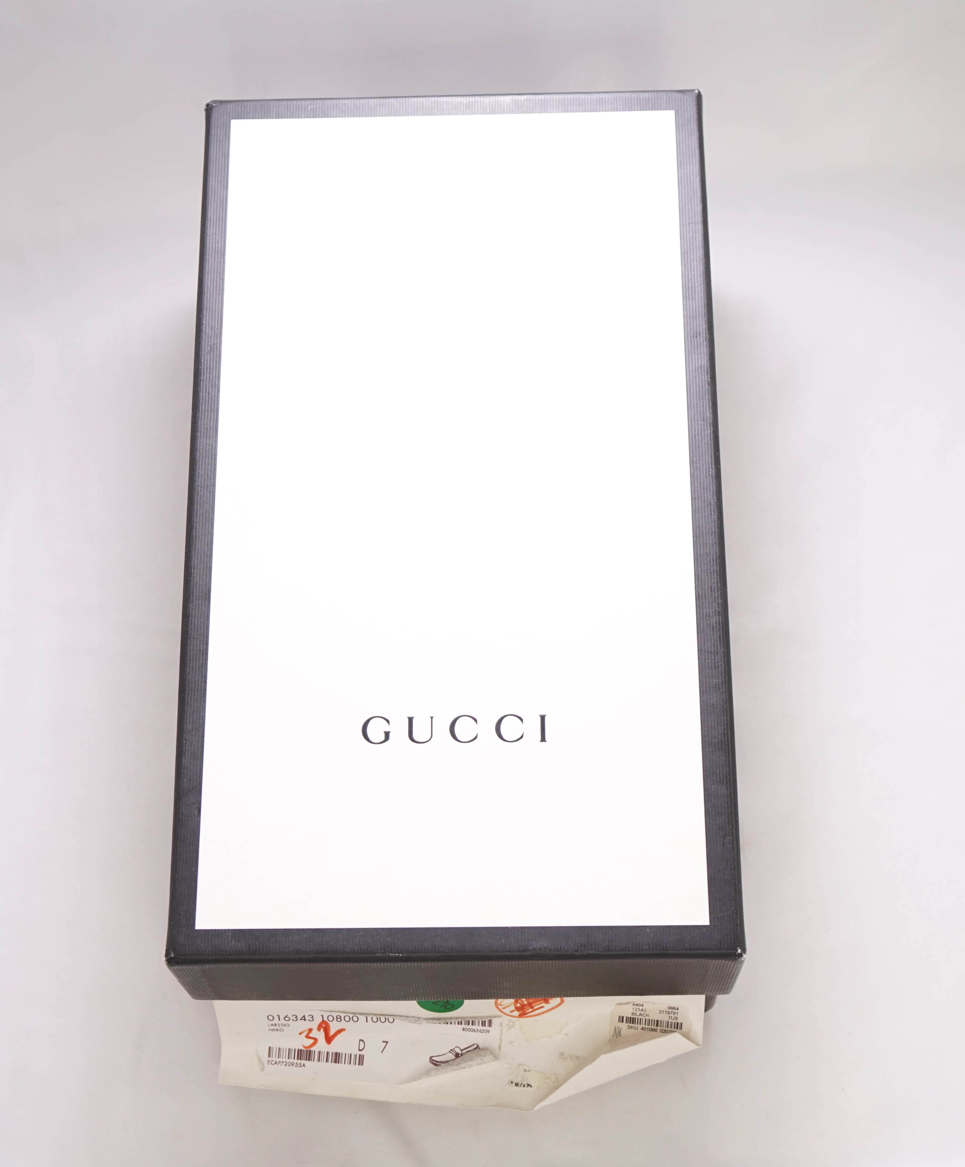 GUCCI - Horse-bit Loafers Black Iconic Style - 7.5US (7 G Stamped On Shoe)