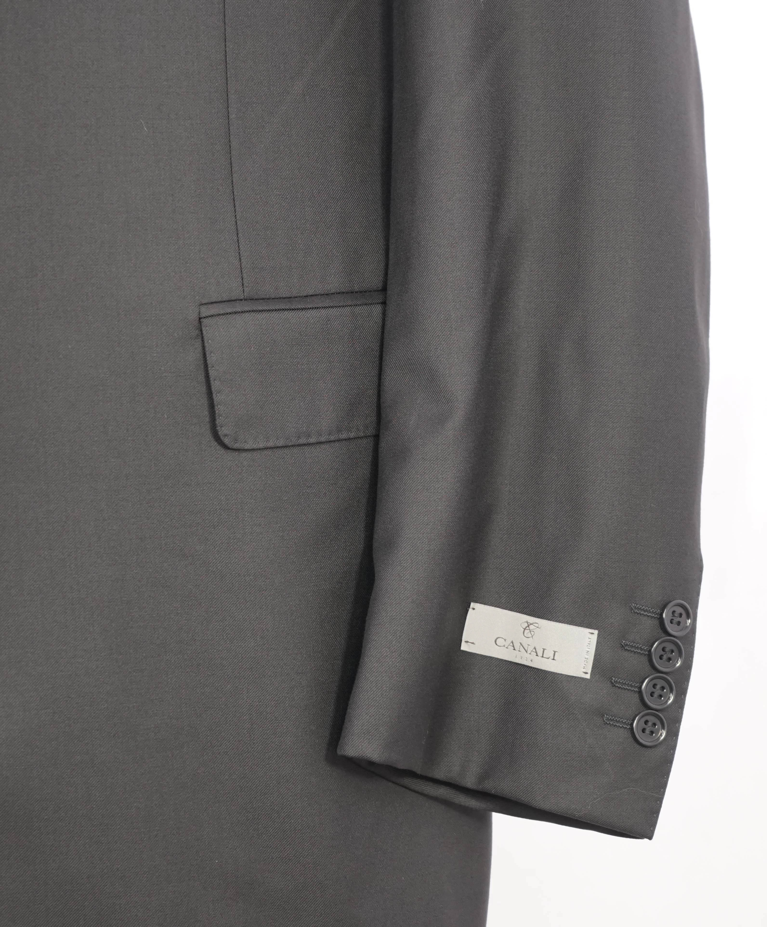 $2,195 CANALI - *CLOSET STAPLE* Black 2-Piece Suit - 48L 42W