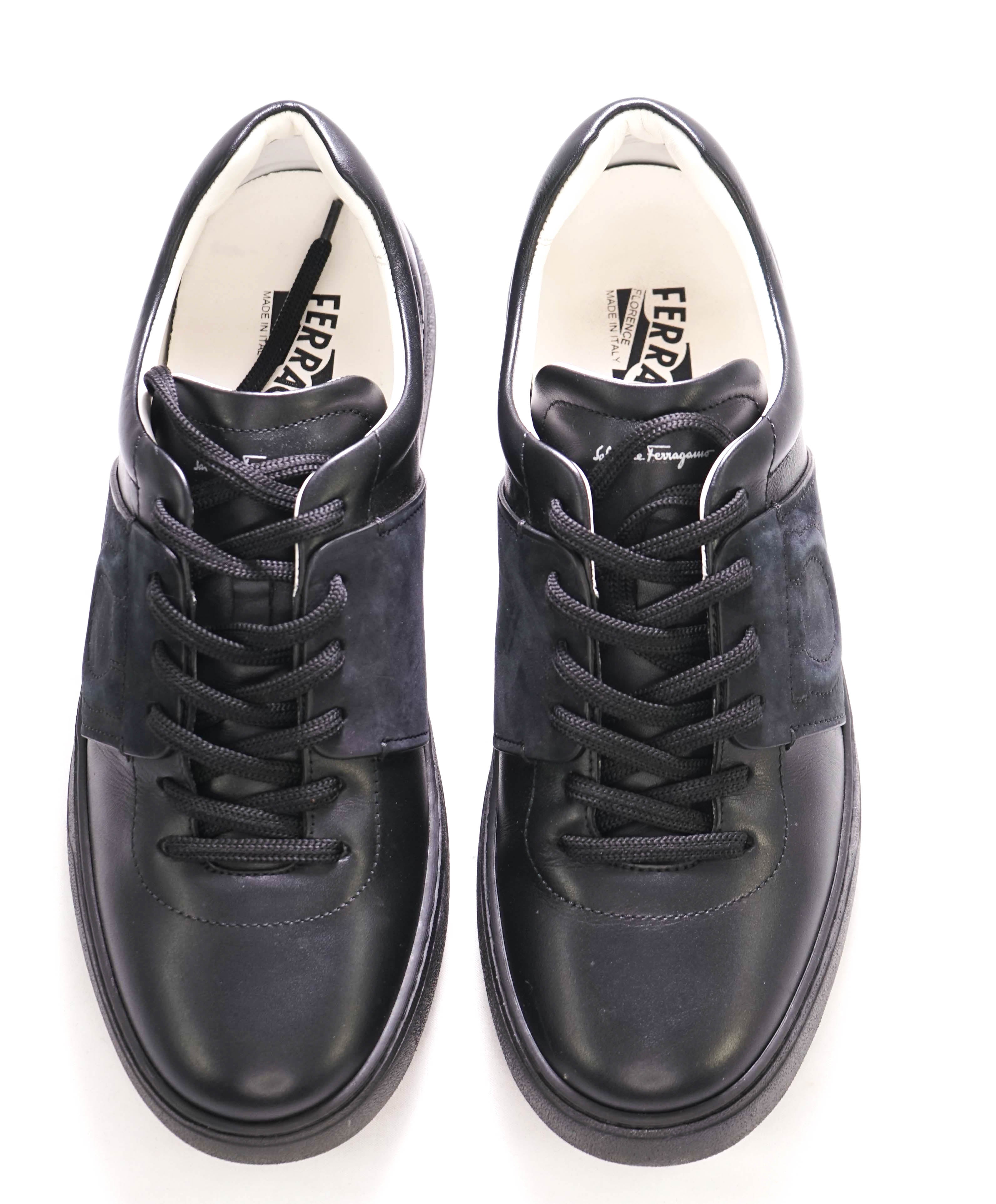 $750 SALVATORE FERRAGAMO - *CULT* Black Gancini Sneaker - 8M US