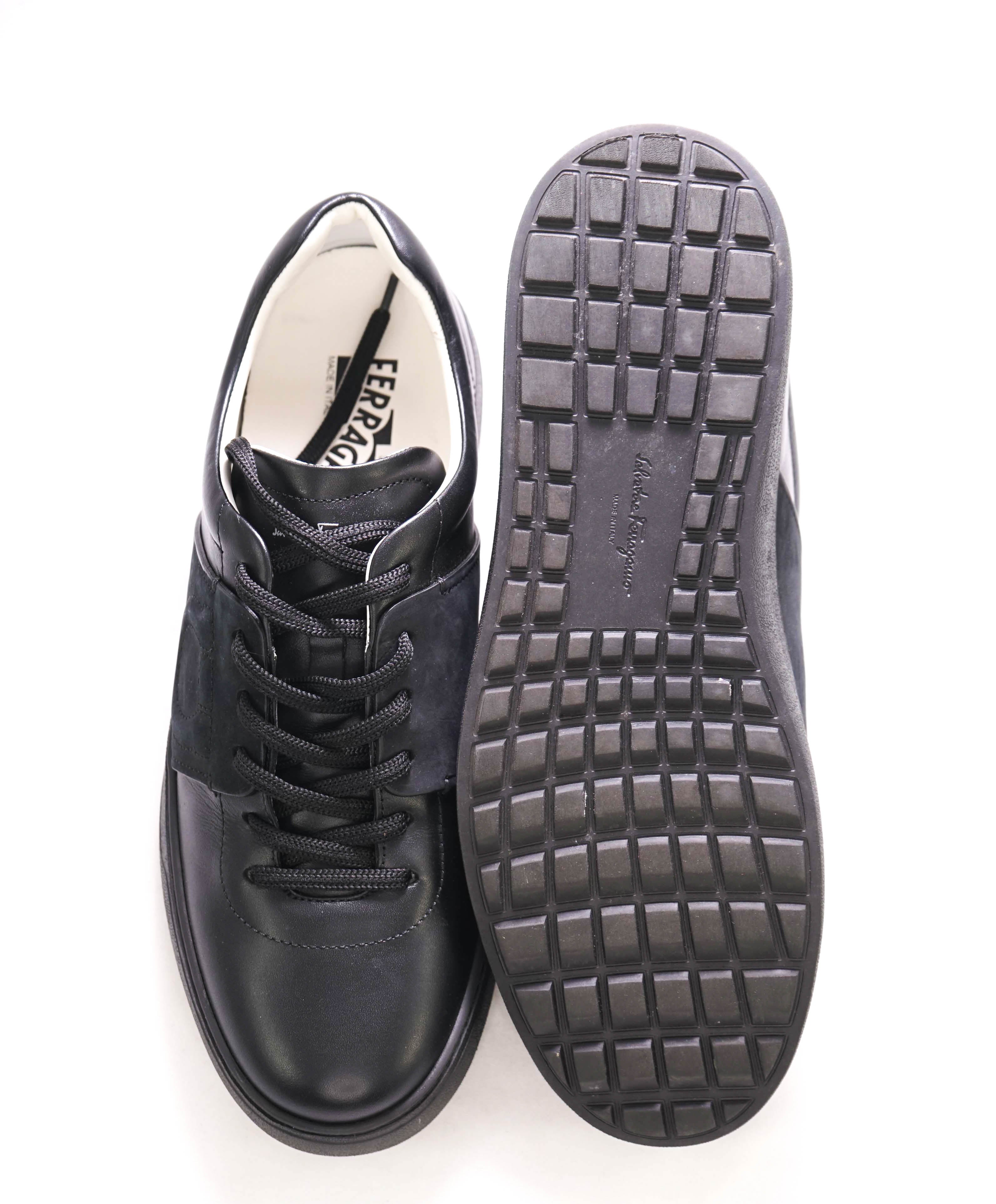 $750 SALVATORE FERRAGAMO - *CULT* Black Gancini Sneaker - 8M US