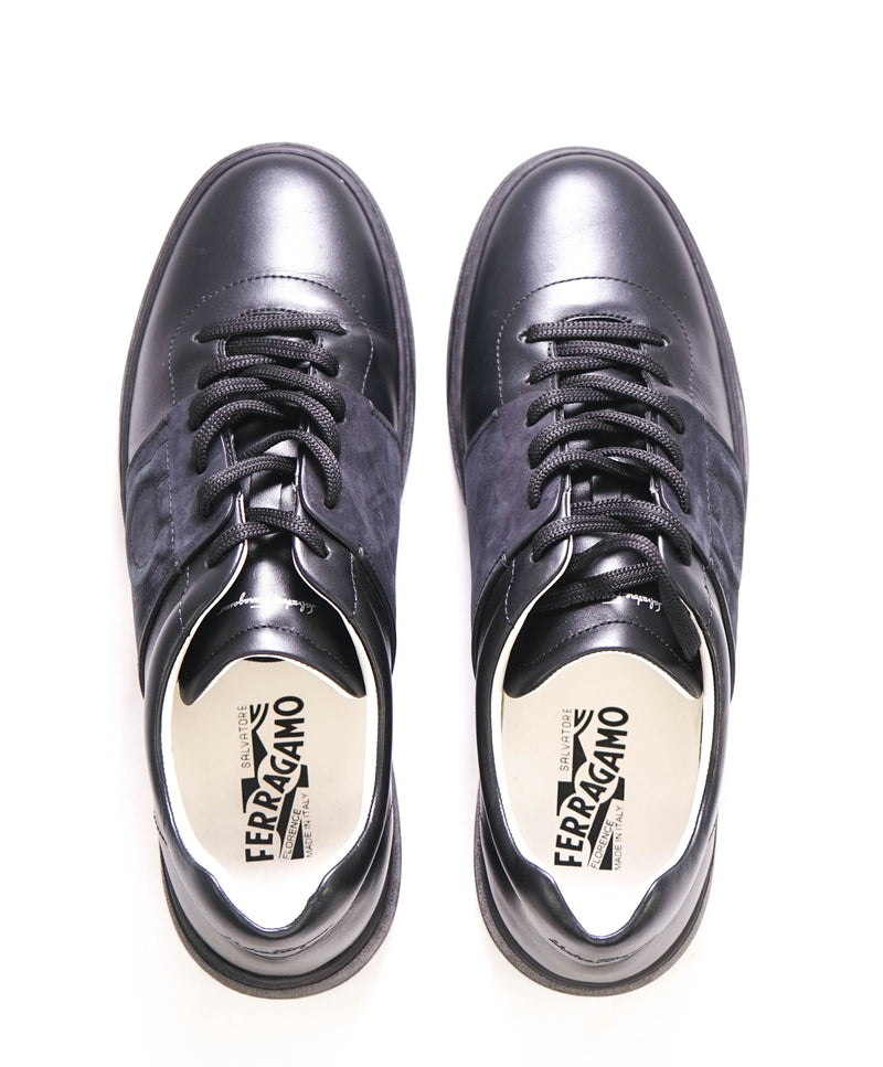 $750 SALVATORE FERRAGAMO - *CULT* Black Gancini Sneaker - 8M US