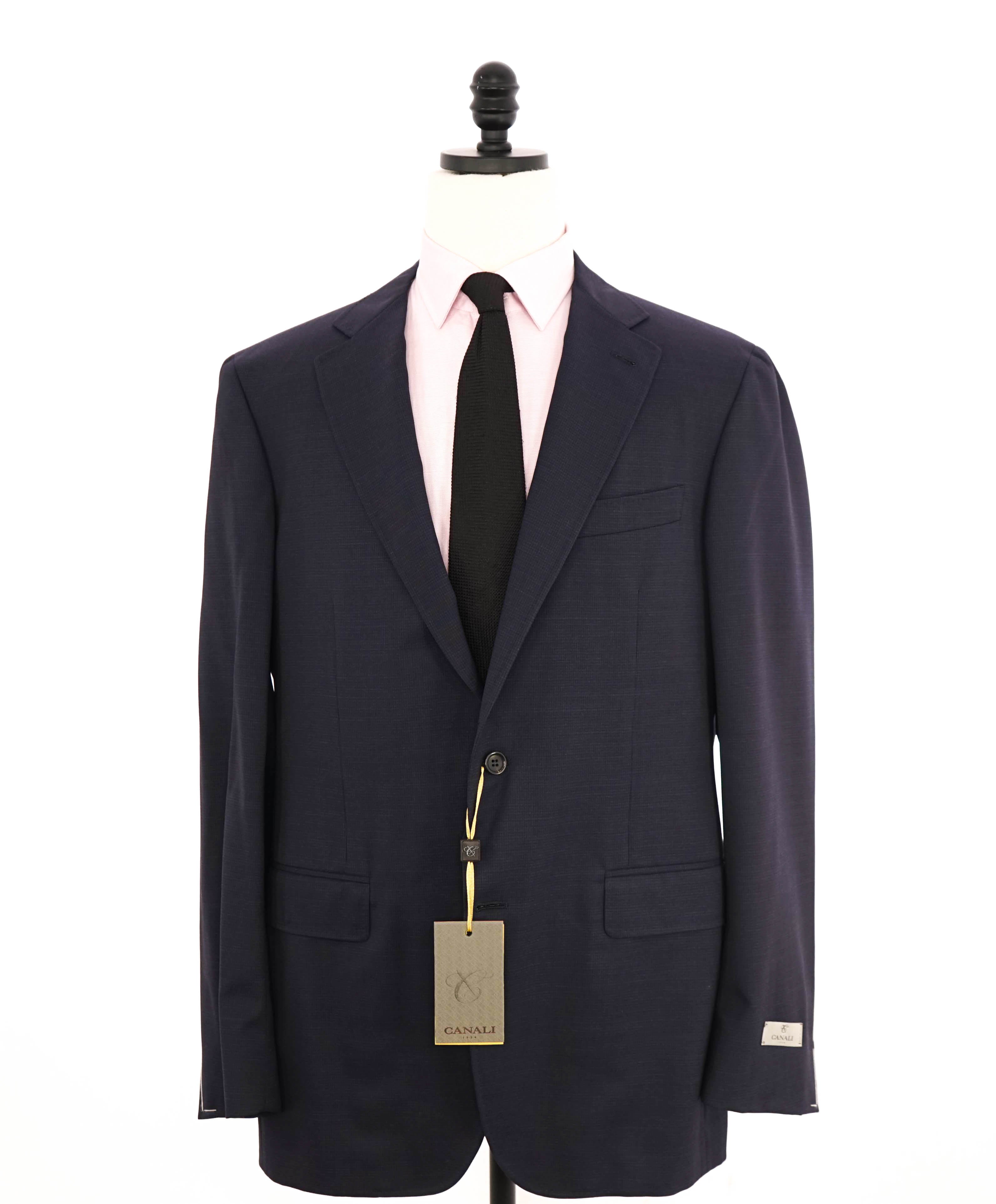 $2,195 CANALI - "KEI" "IMPECCABILE" Blue Micro Check Wool Blazer - 44L