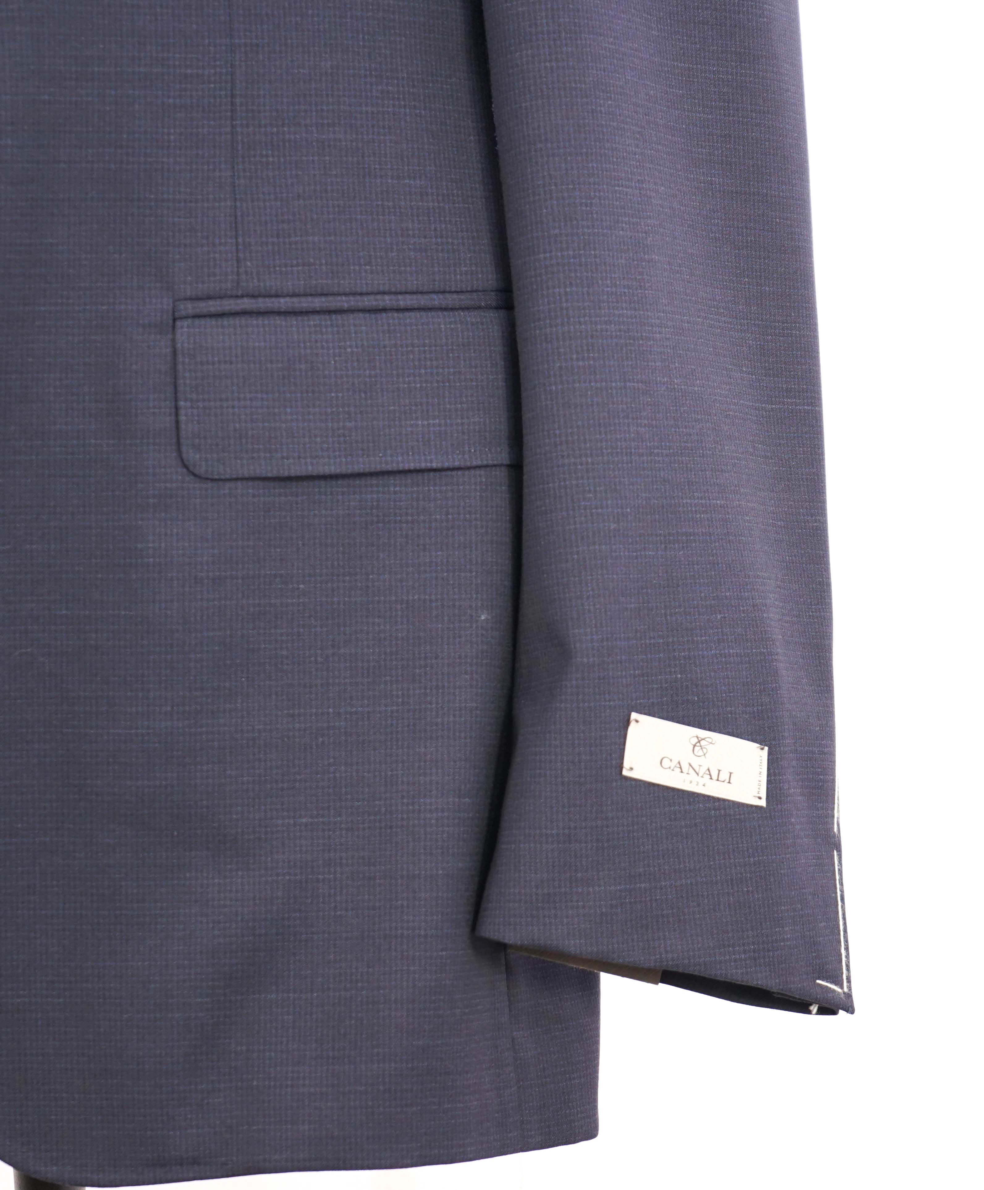 $2,195 CANALI - "KEI" "IMPECCABILE" Blue Micro Check Wool Blazer - 44L