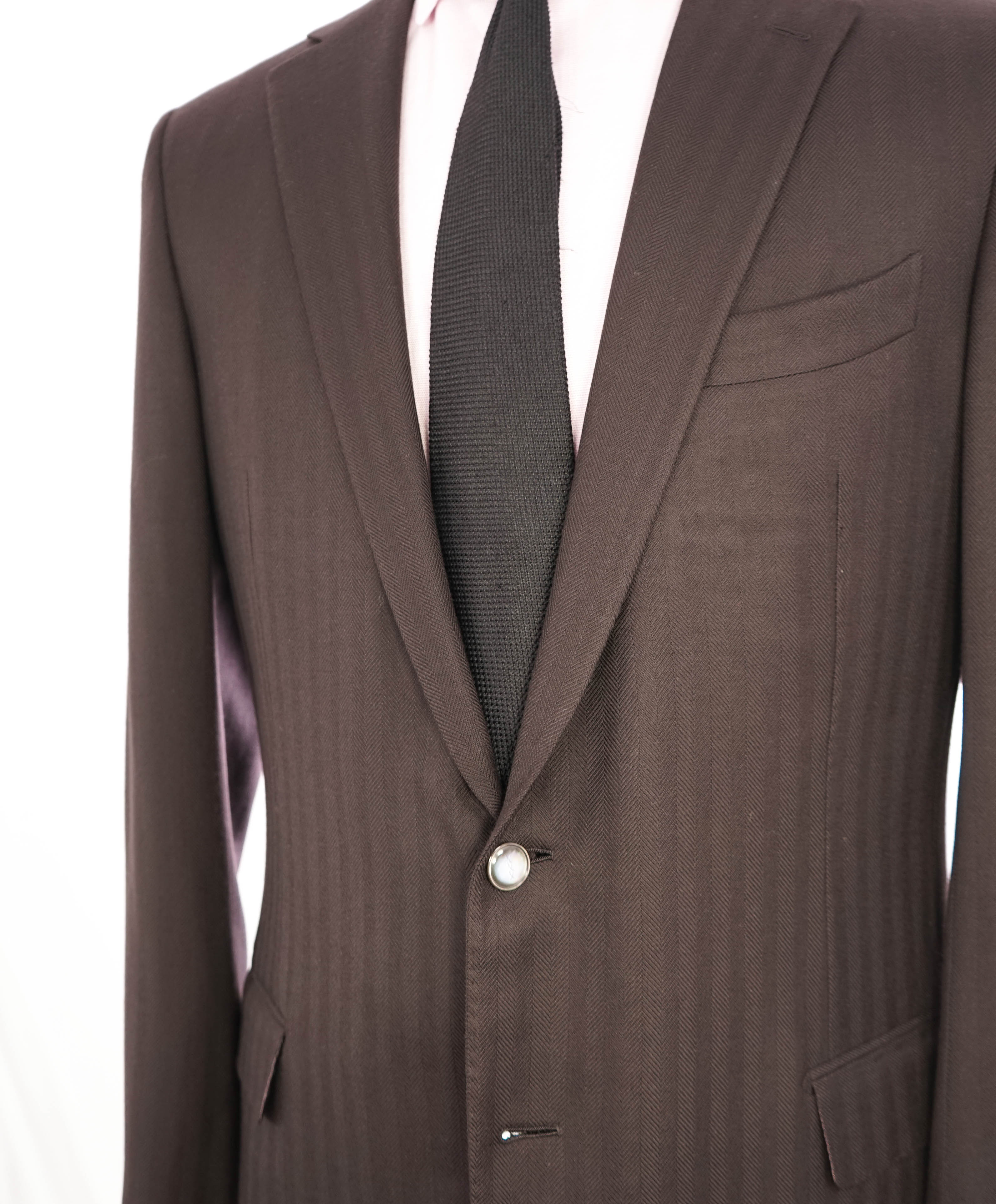 $5,000 ERMENEGILDO ZEGNA-“COUTURE” Pure CAHSMERE Herringbone Blazer-46